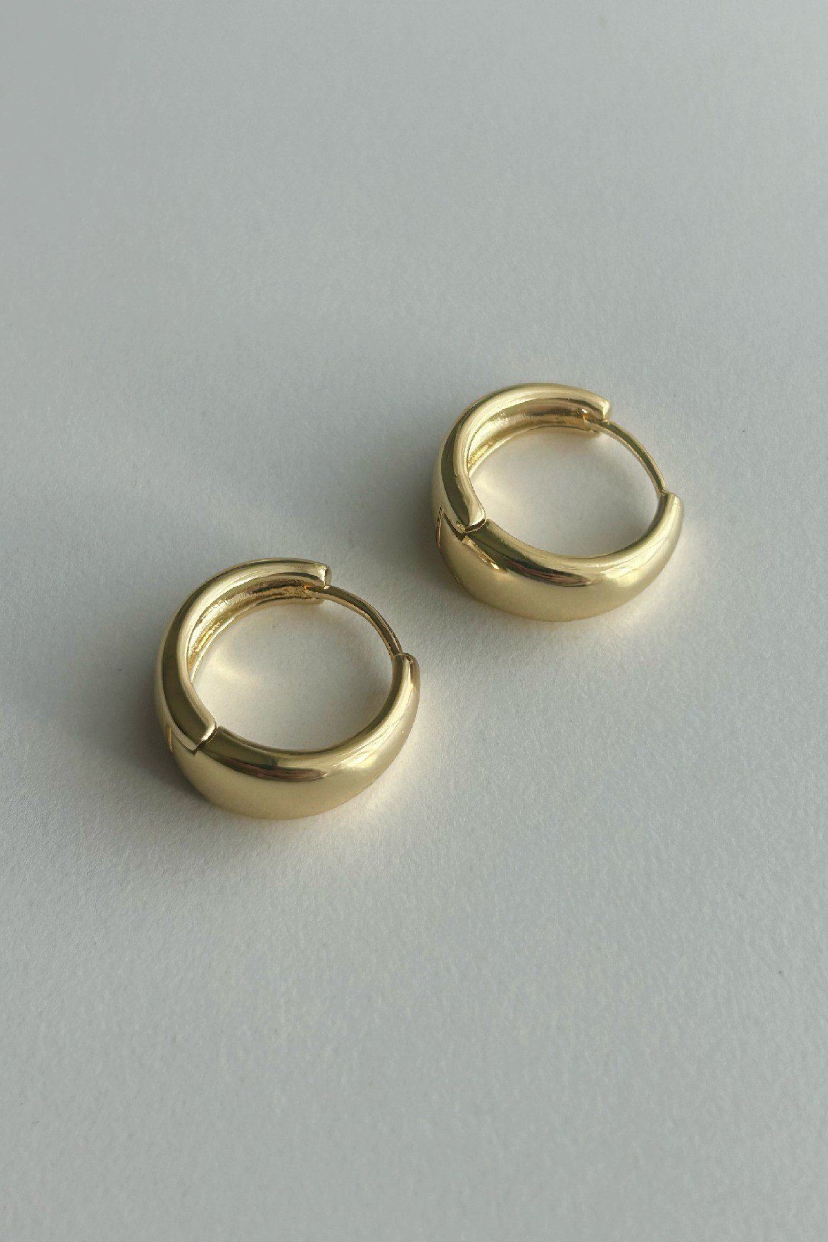 Özel Seri 14K Altın Kaplama Basic Halka Kadın Küpe (Birinci Sınıf Kalite/Kararmaz/Paslanmaz) - Gold/Gümüş