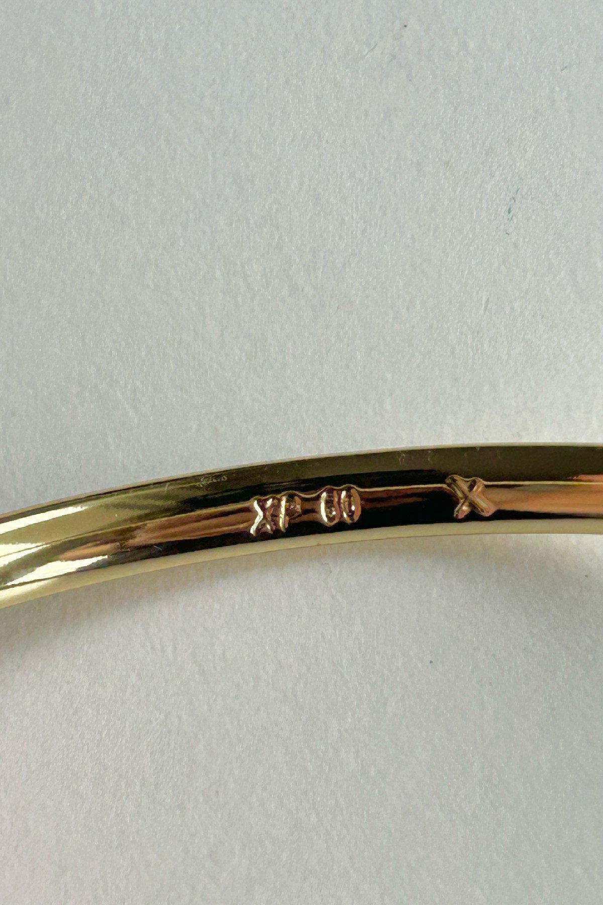 Özel Seri 14K Altın Kaplama İnce Kadın Kelepçe Bileklik (Birinci Sınıf Kalite/Kararmaz/Paslanmaz) - 18 cm
