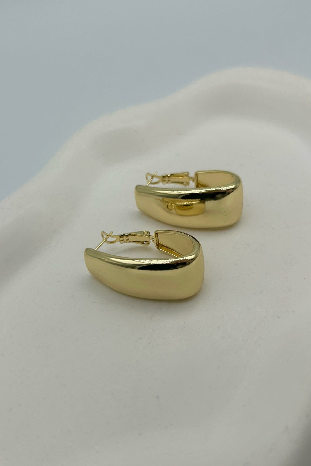 Özel Seri Basic Kadın Küpe (3,5 cm) - 14K Altın Kaplama (Birinci Sınıf Kalite/Kararmaz/Paslanmaz)
