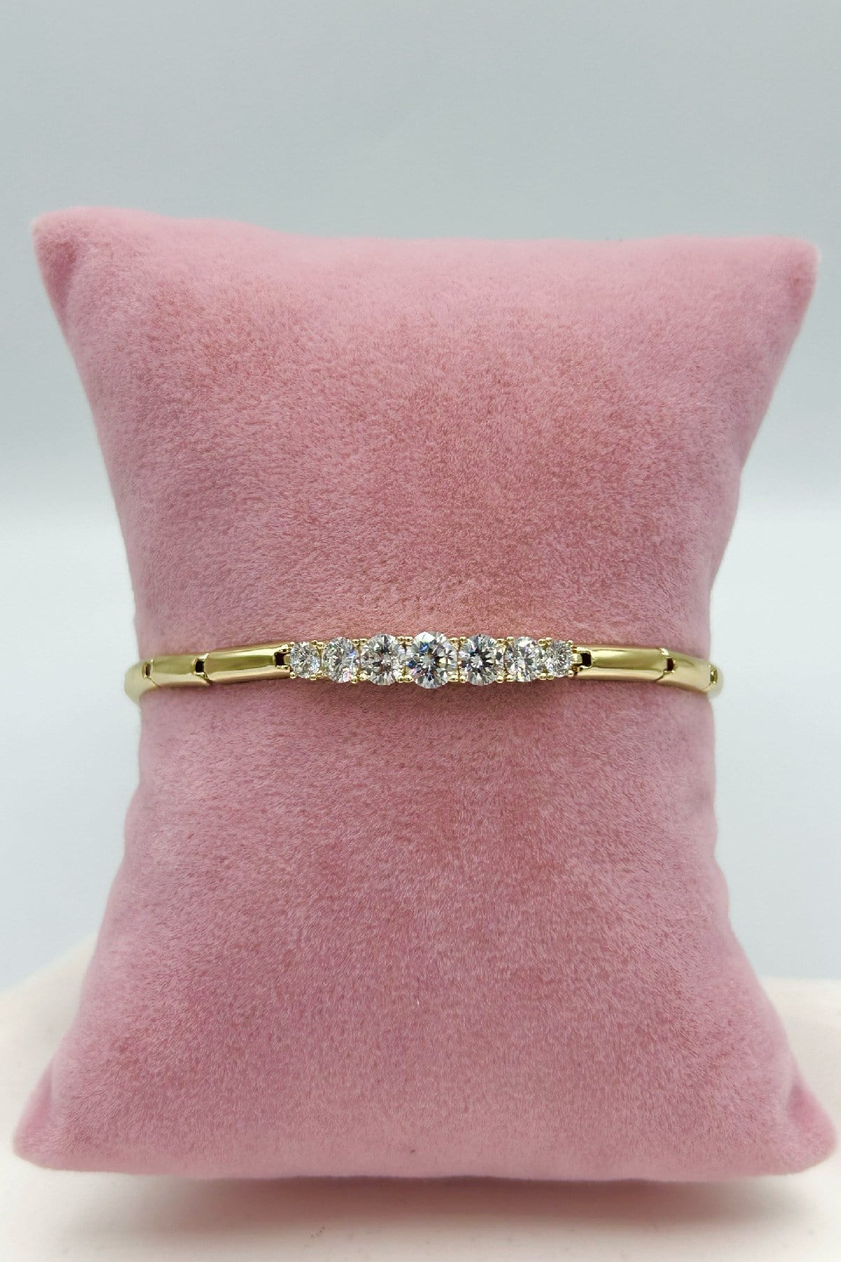 Özel Seri Pırlanta Görünümlü 14K Altın Kaplama Bileklik-18cm+1cm(1. Sınıf Kalite/Kararmaz/Paslanmaz)