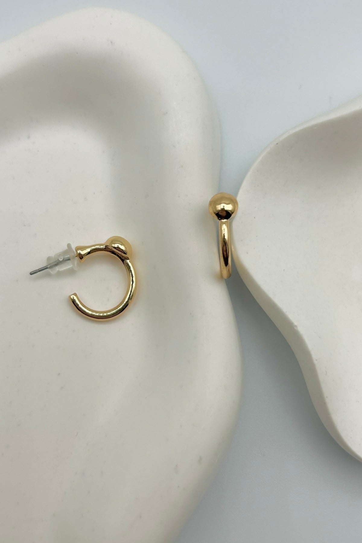 Yuvarlak Detaylı Halka Model Çoklu Set Kadın Küpe - Gold ve Gümüş Renk