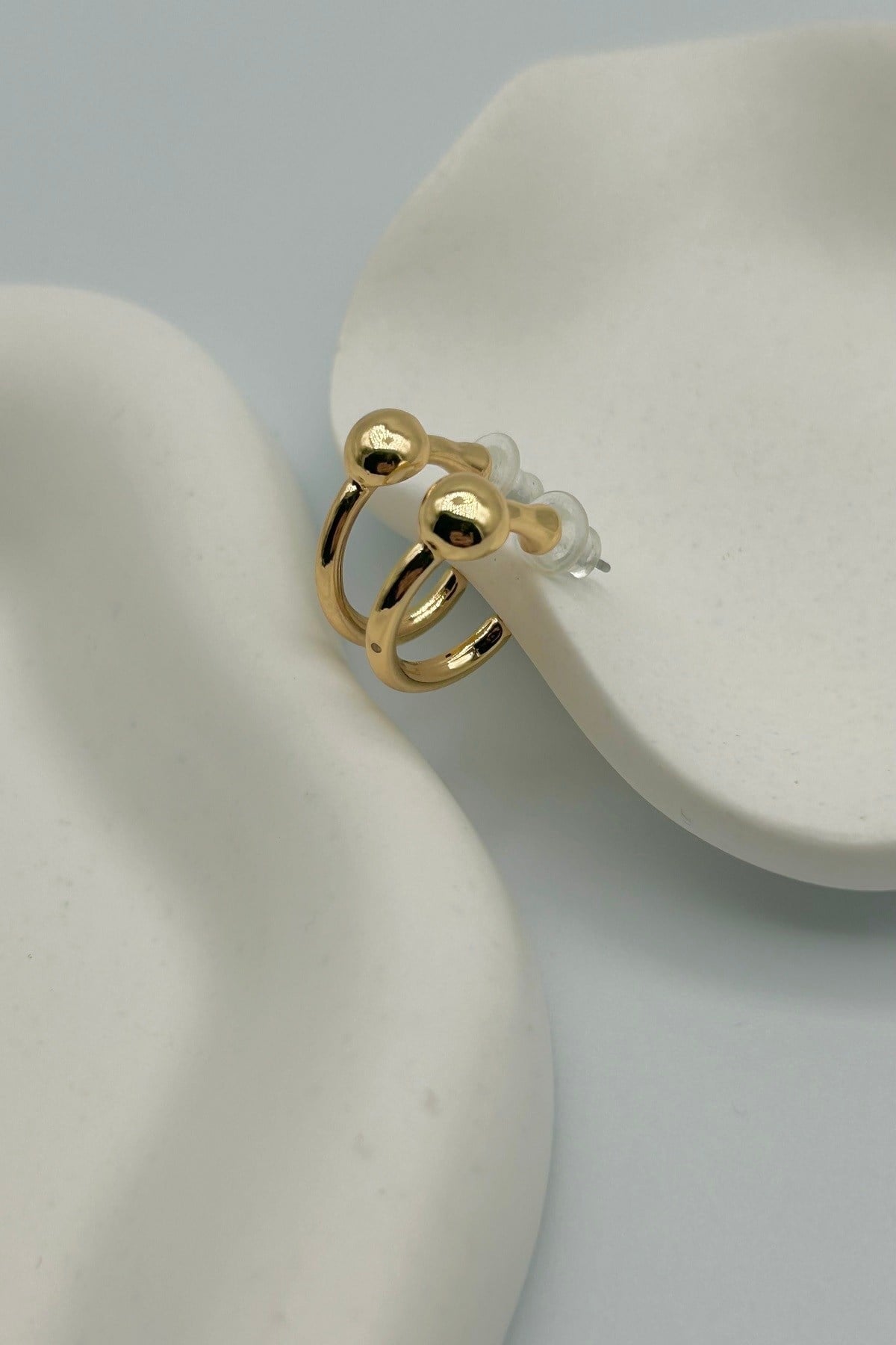 Yuvarlak Detaylı Halka Model Çoklu Set Kadın Küpe - Gold ve Gümüş Renk