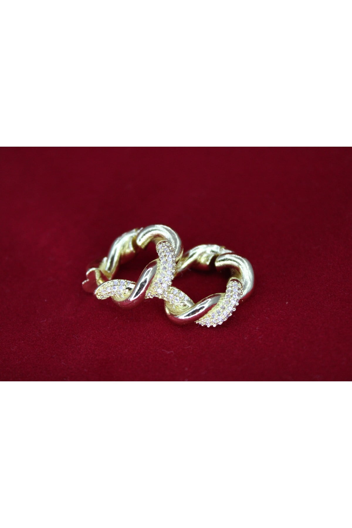 Zirkon Taşlı Burgu Model Halka Küpe - Kadın – Günlük Kullanıma Uygun Şık Tasarım (Gümüş/Gold)
