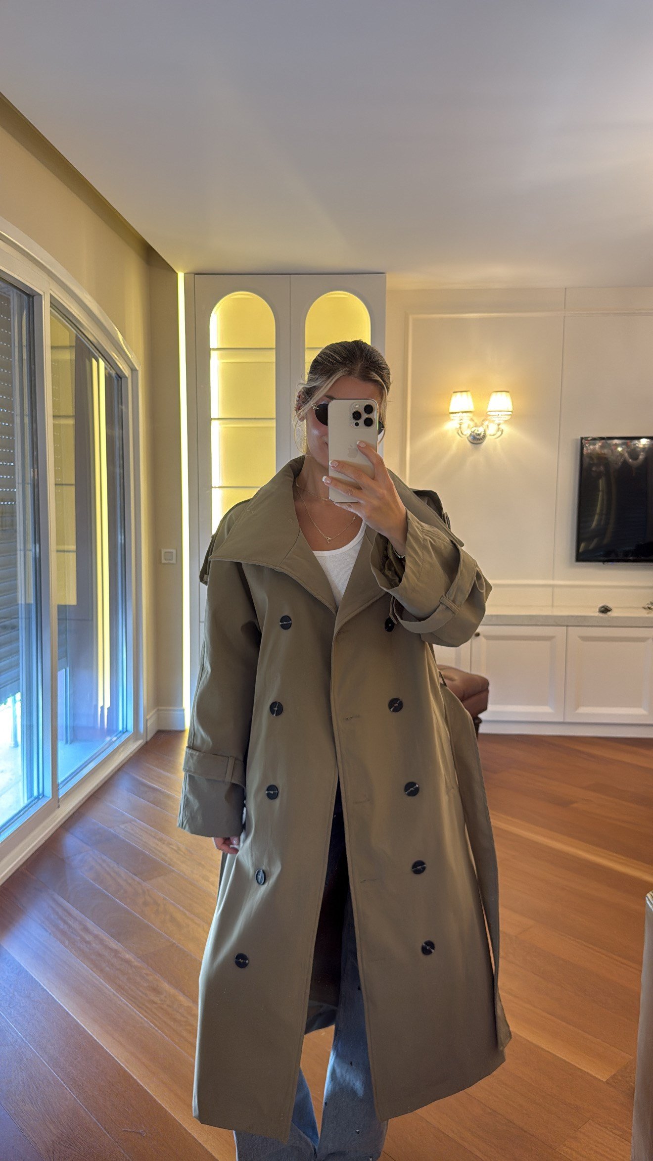 Uzun Haki Oversize Kalıp Trençkot