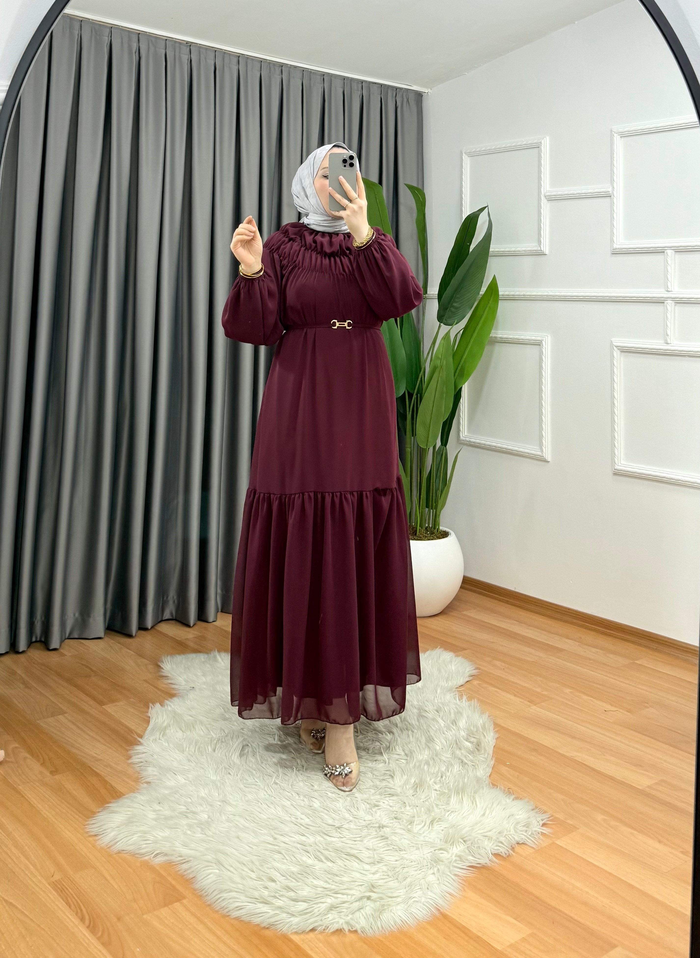 Çelebi Elbise Bordo 1044 