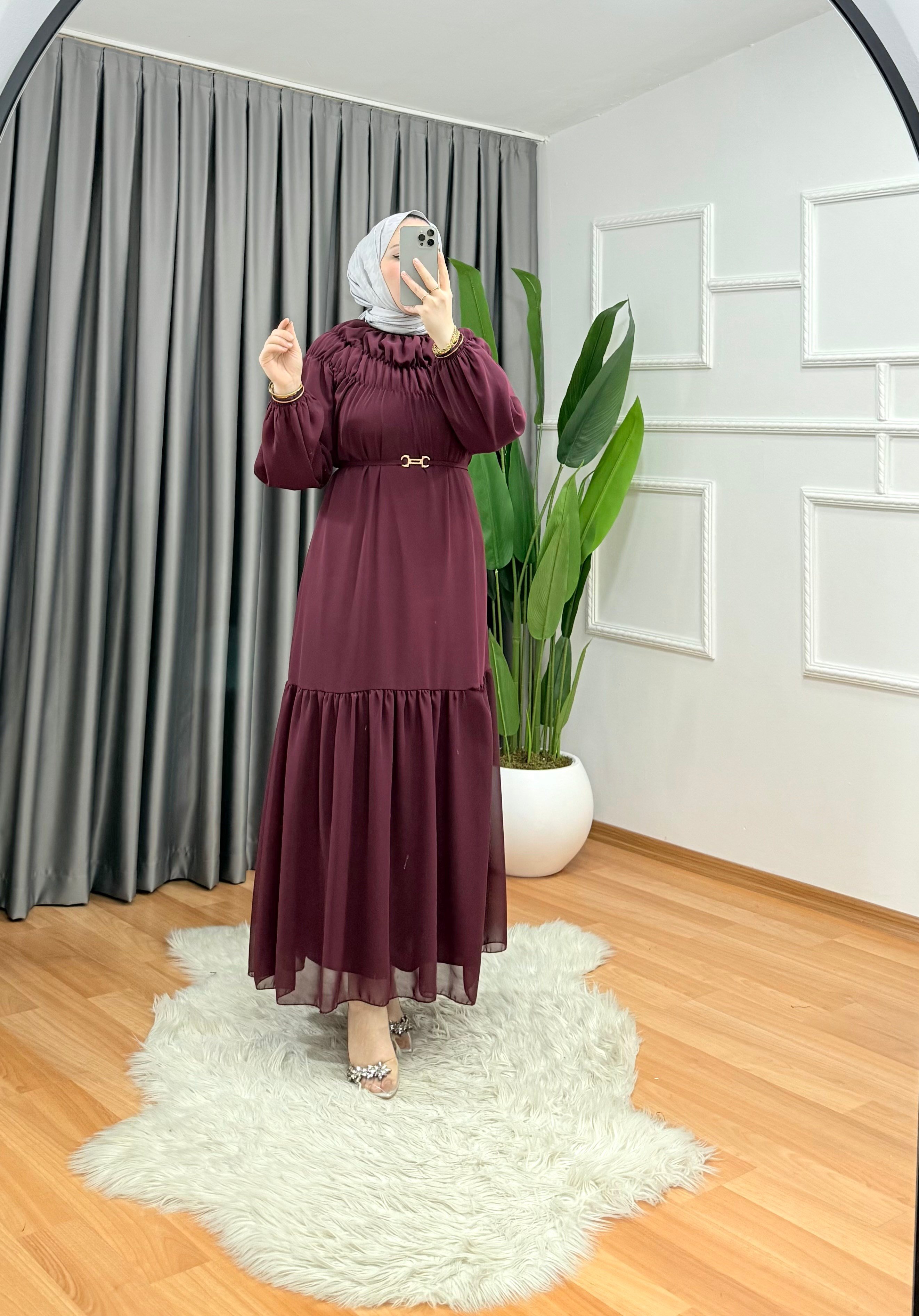 Çelebi Elbise Bordo 1044 
