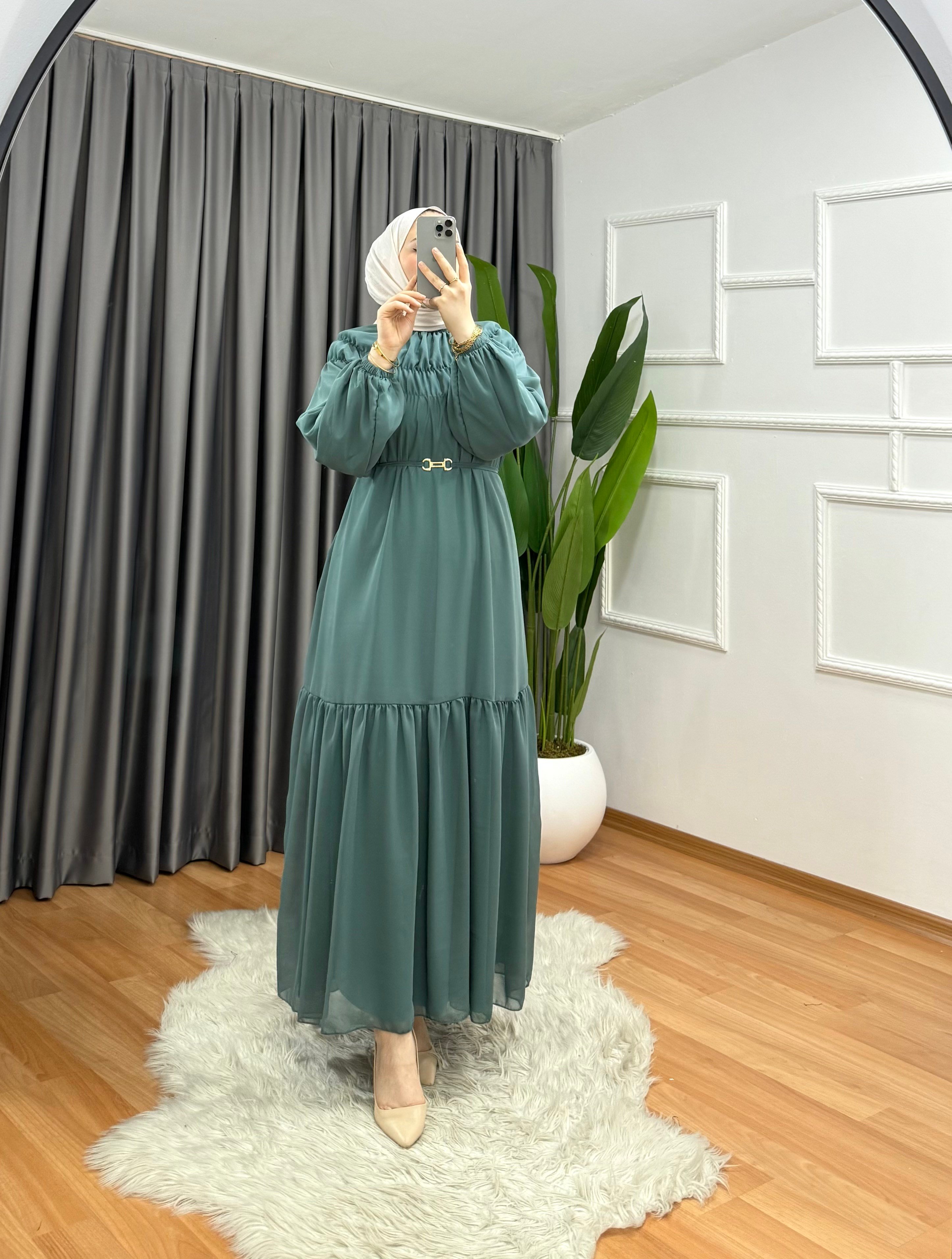 Çelebi Elbise Mint Yeşil 1044 