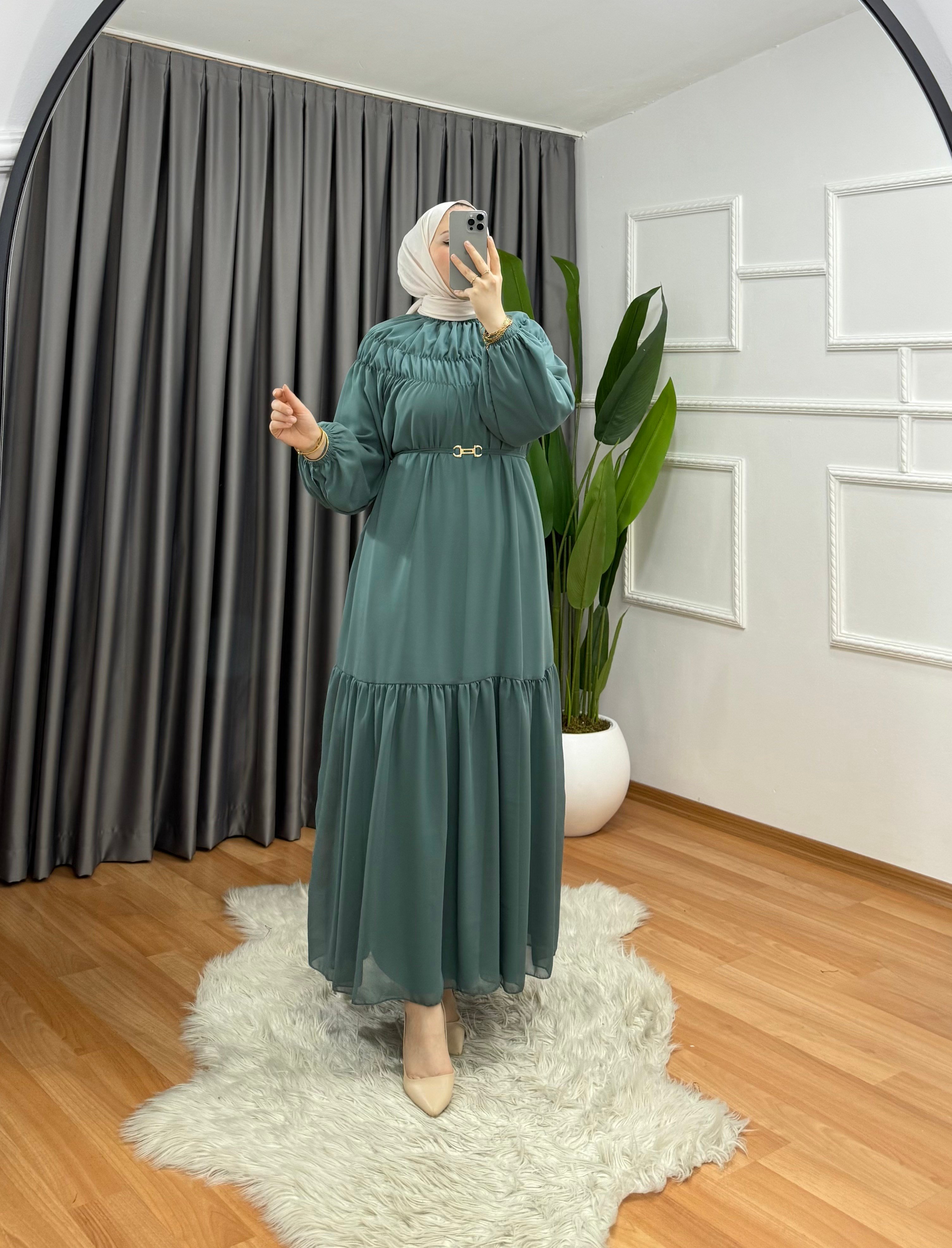 Çelebi Elbise Mint Yeşil 1044 