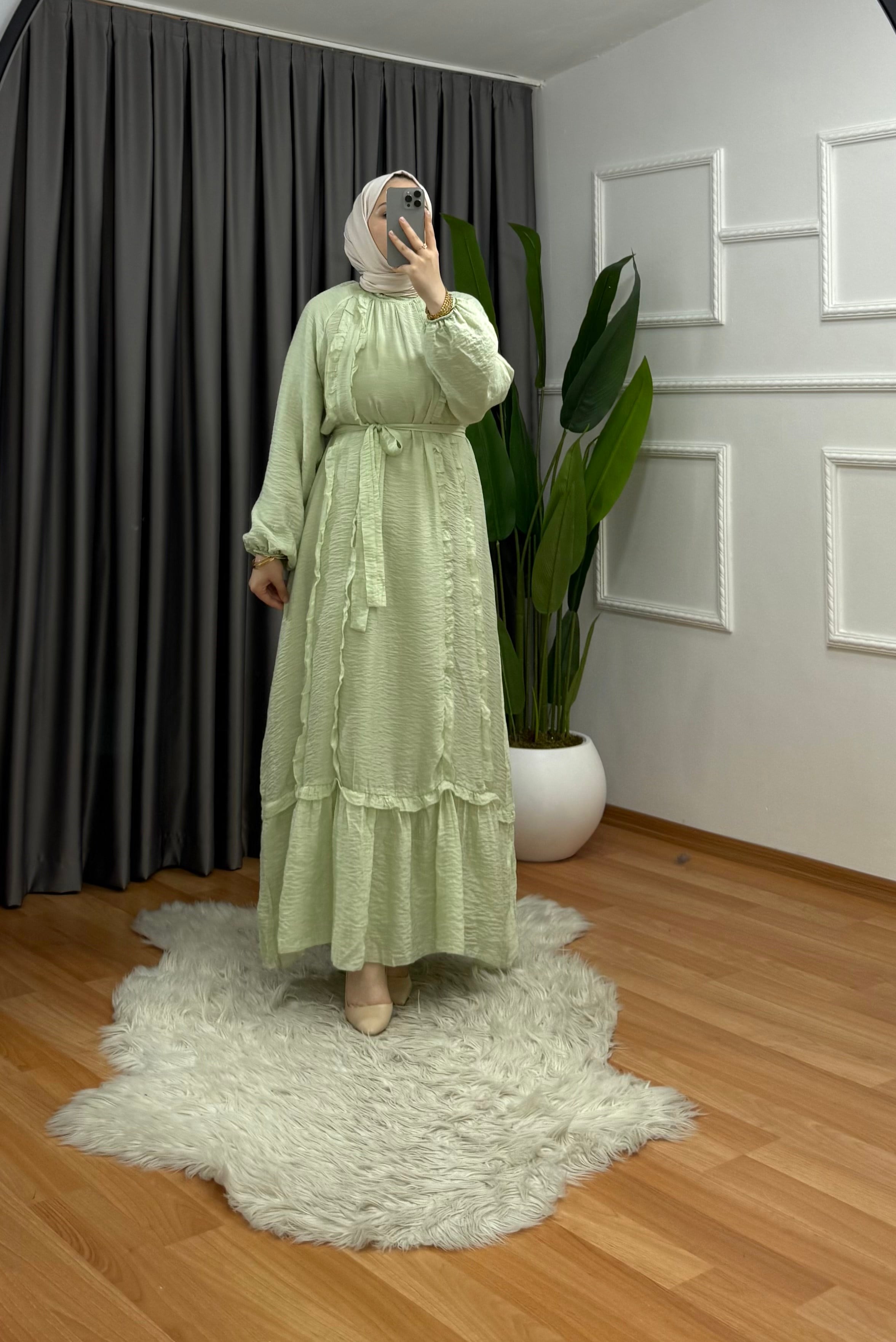 Güneş Elbise Yeşil 1048 