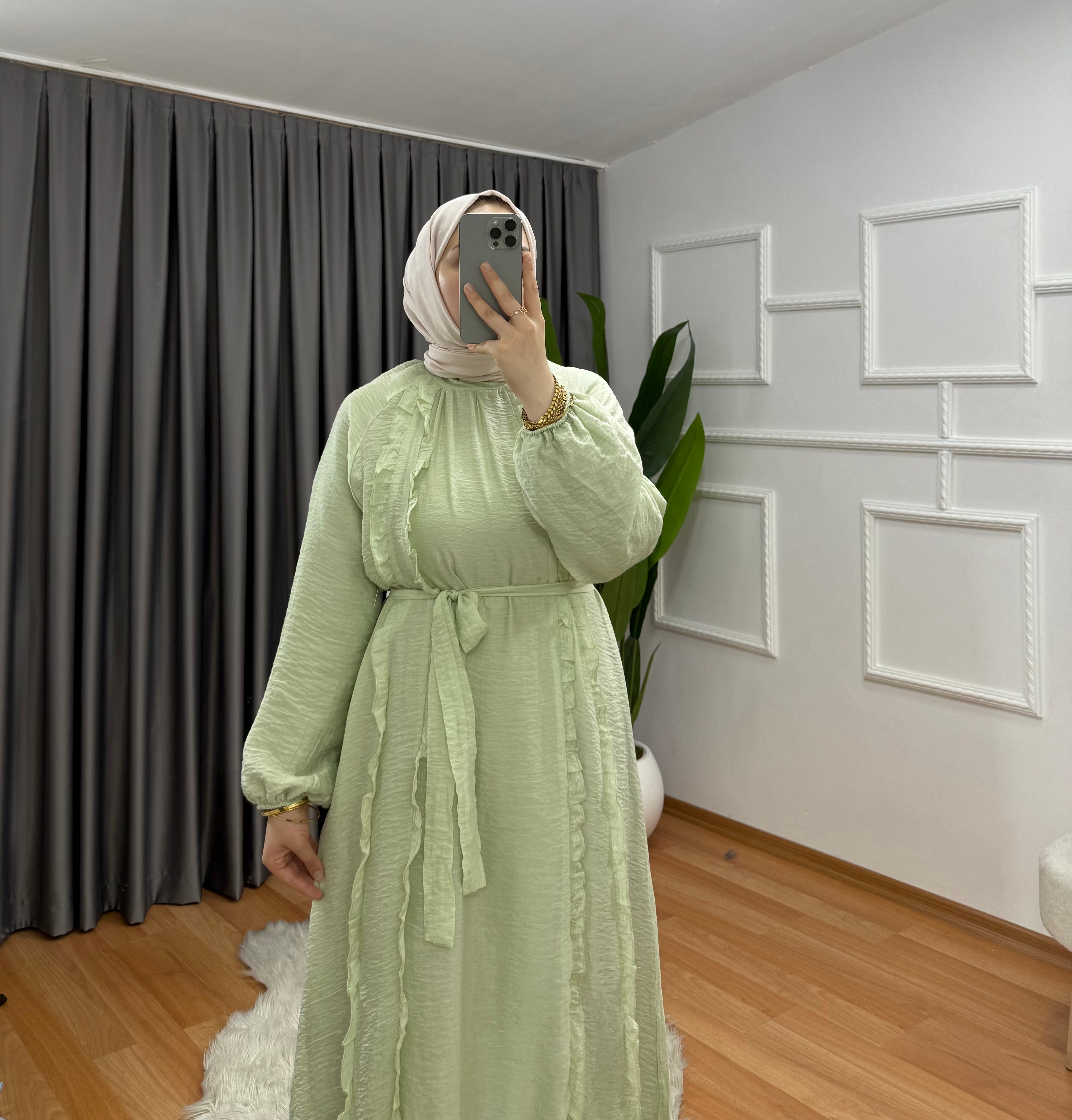 Güneş Elbise Yeşil 1048 