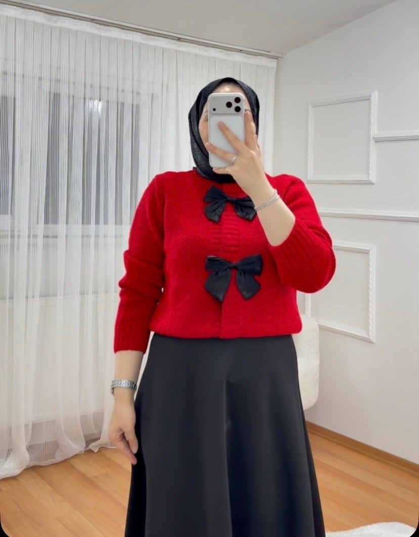 Kırmızı Fiyonk Hırka 1056 