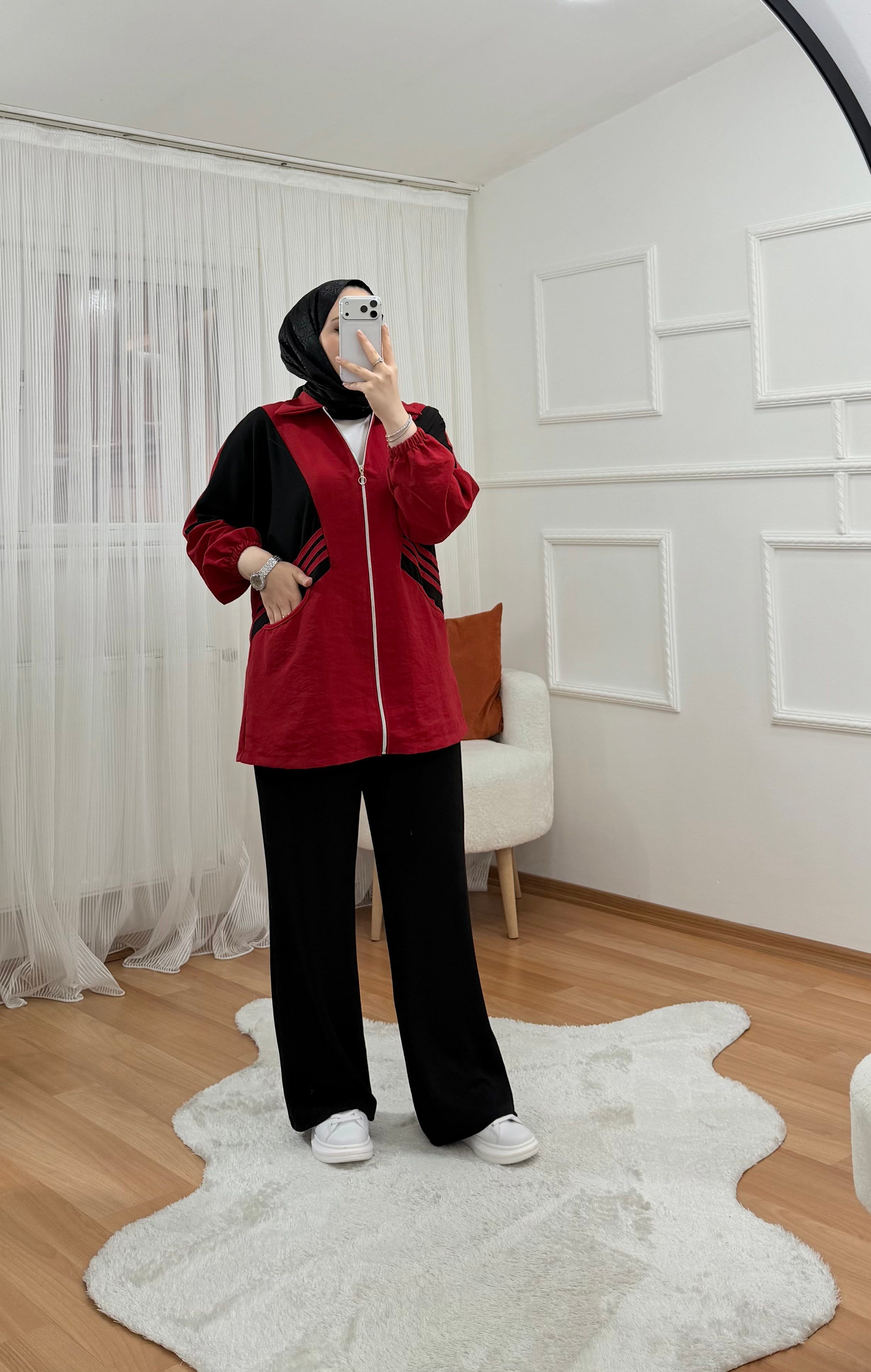 Ayşim Takım Kırmızı Siyah 1063 