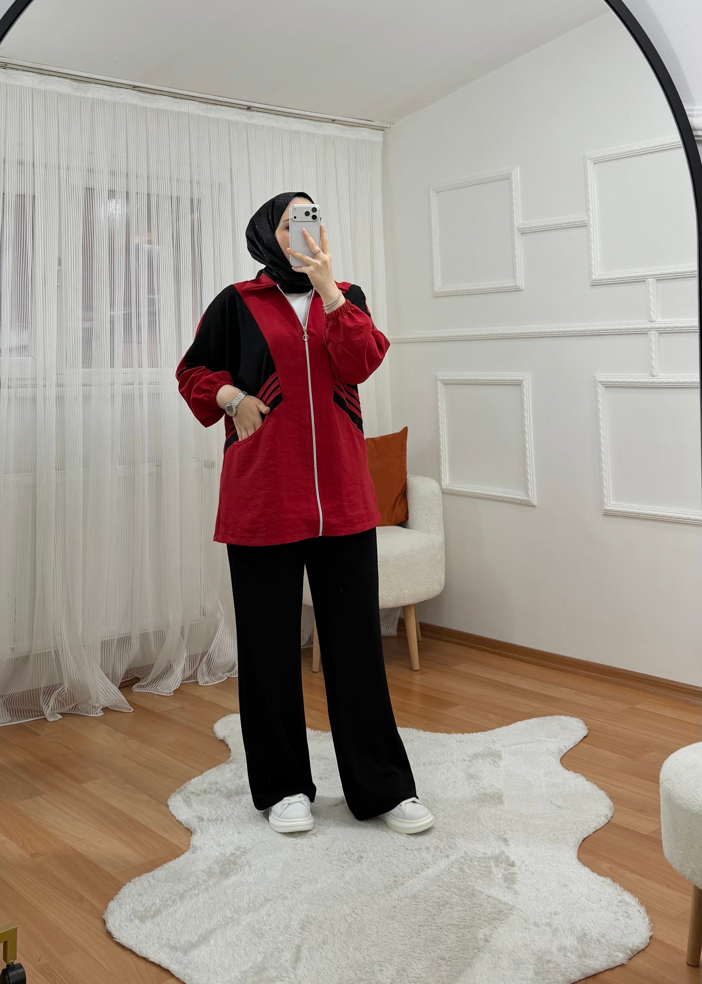 Ayşim Takım Kırmızı Siyah 1063 
