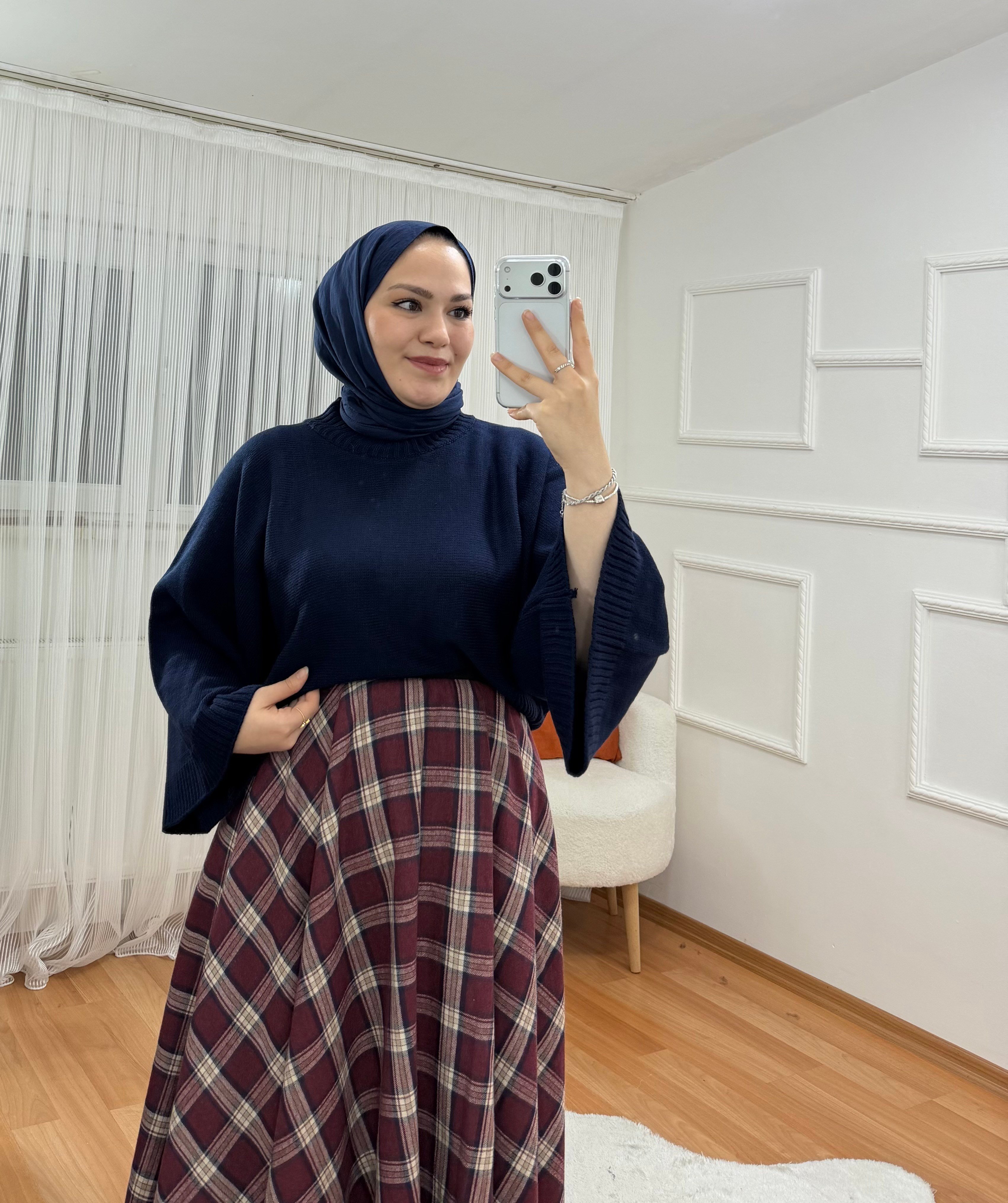 Ekose Etek Bordo 1067 