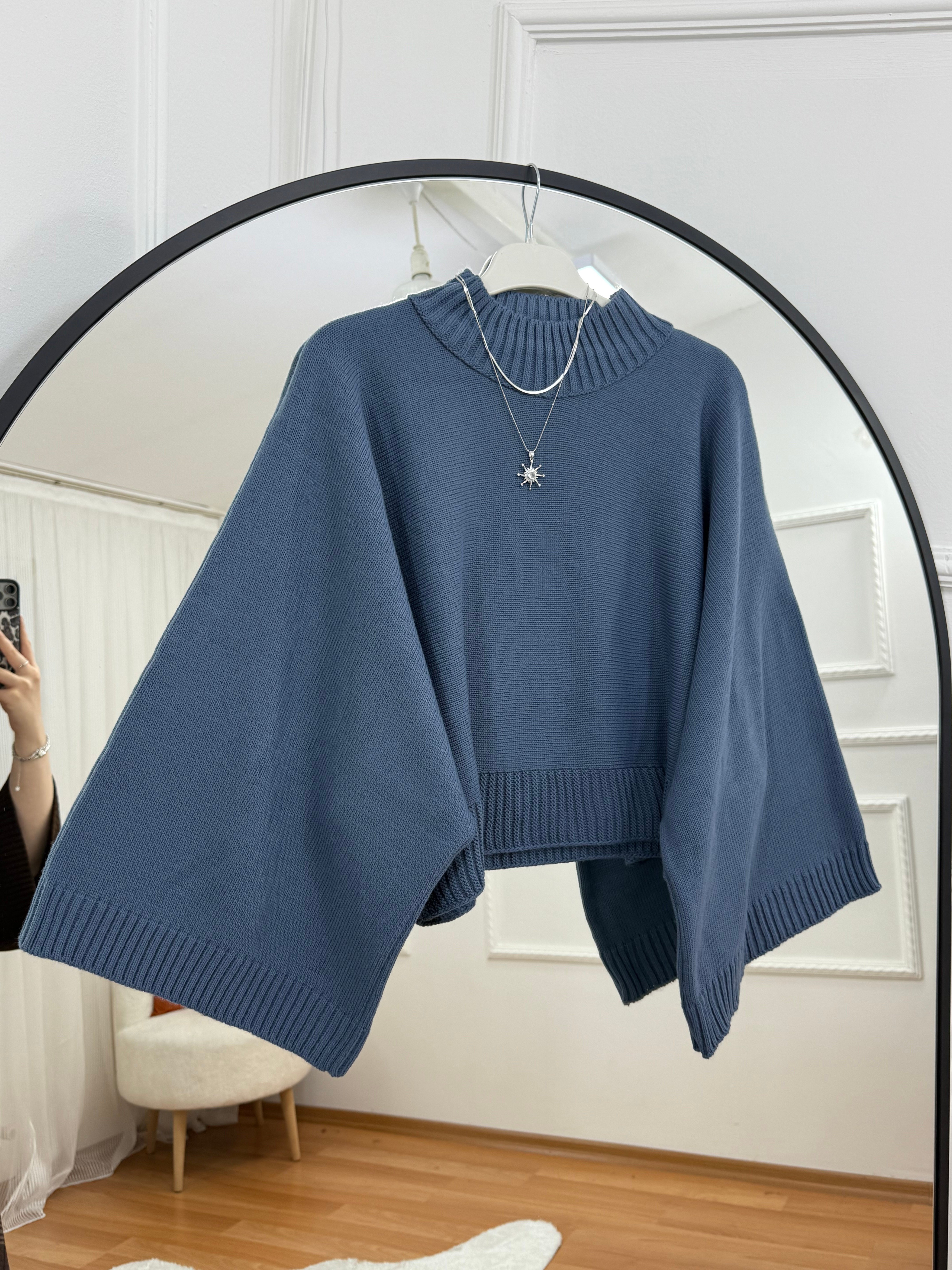 Düz Kazak Mavi 1068 
