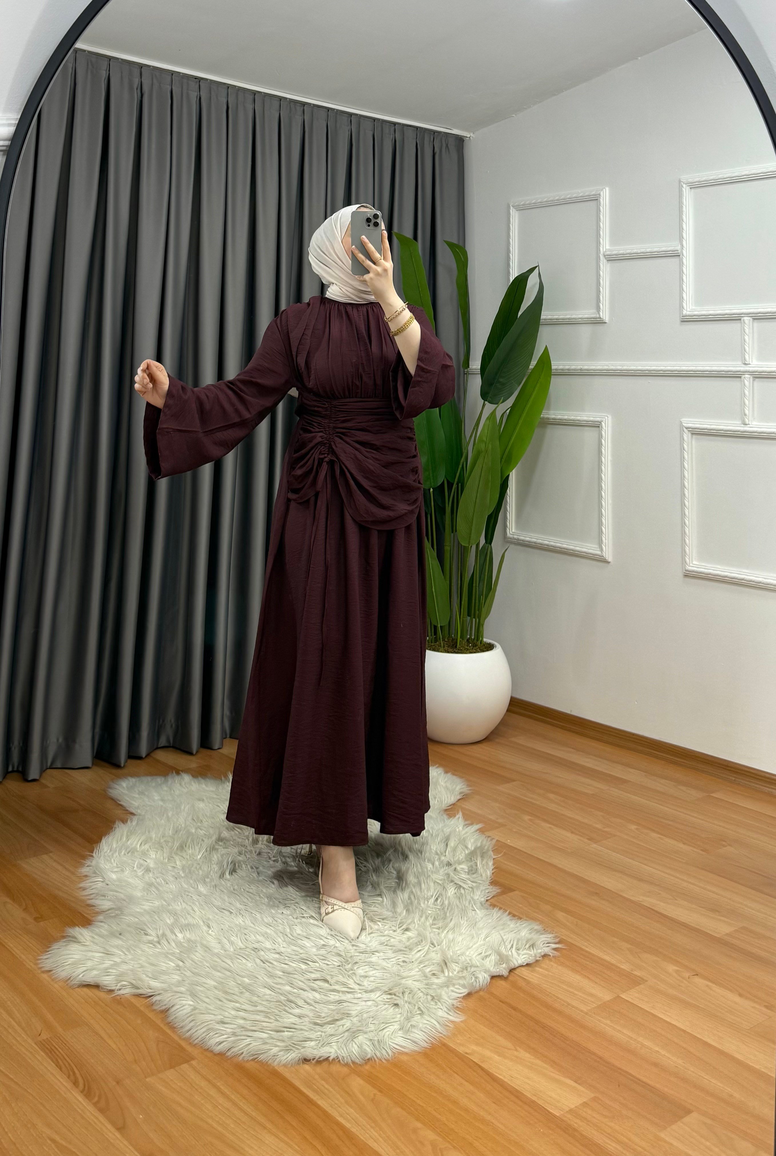 Arya Elbise Bordo 5555 