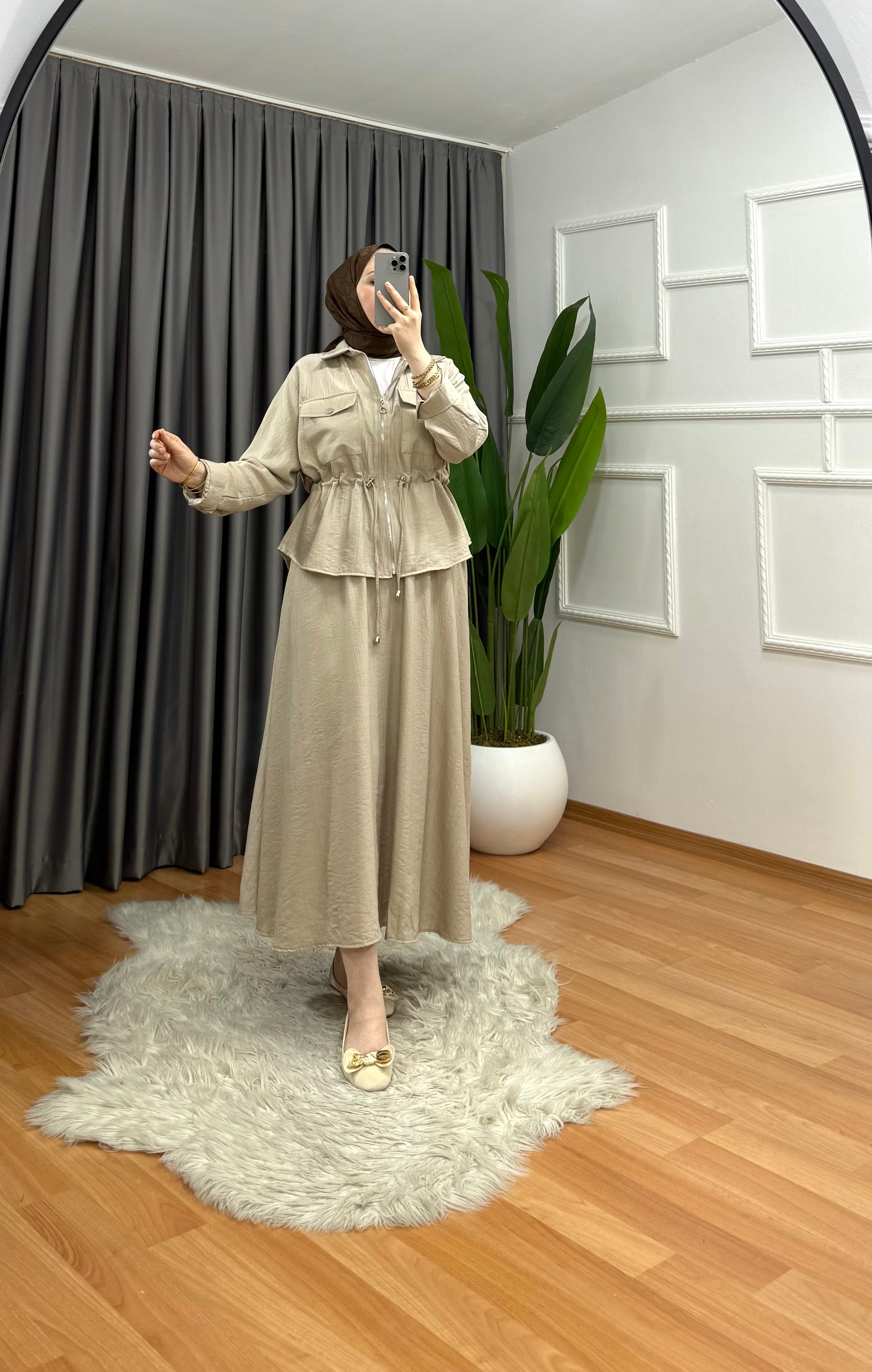 Emma Etekli Takım Bej 6666 
