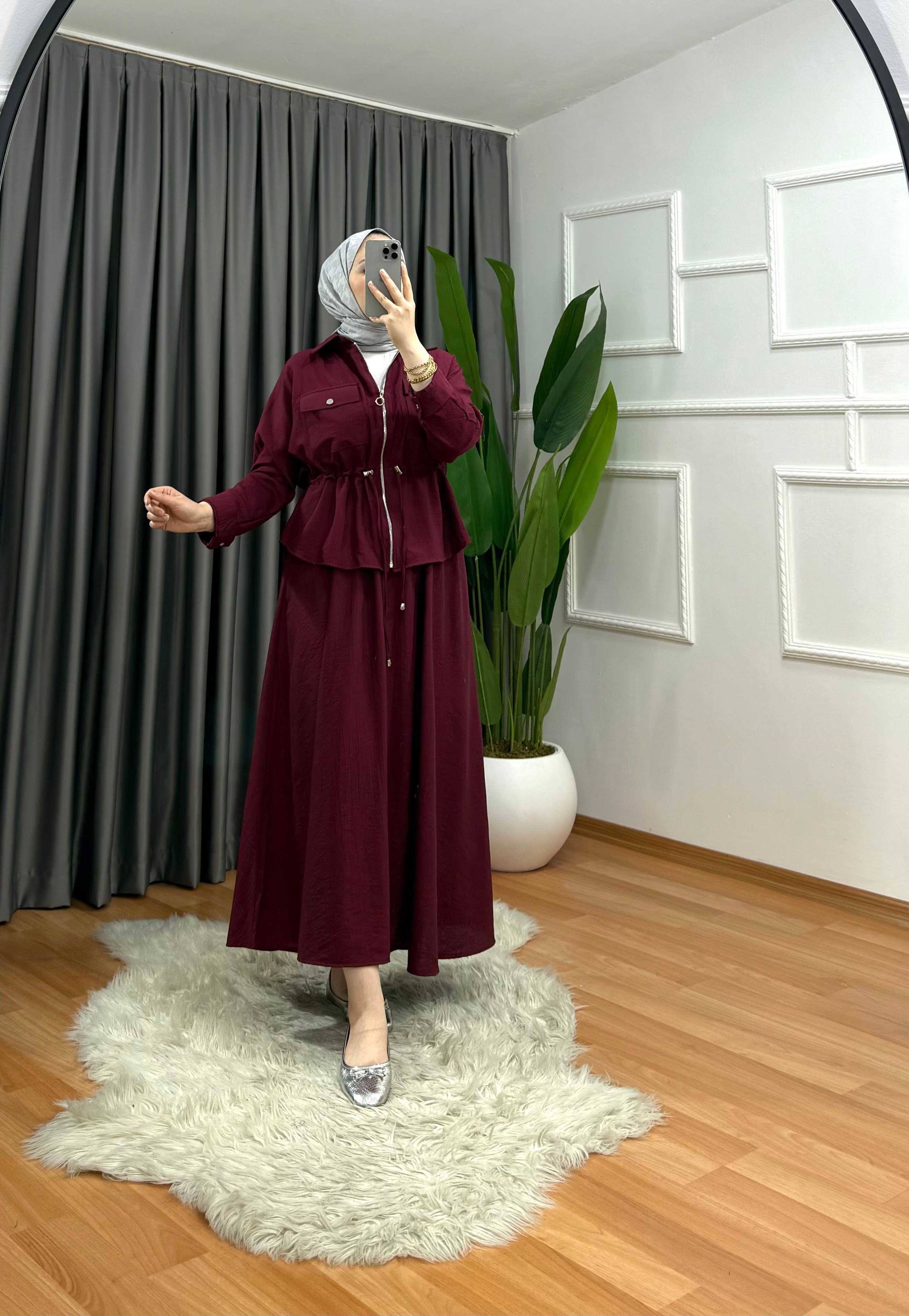 Emma Etekli Takım Bordo 6666 