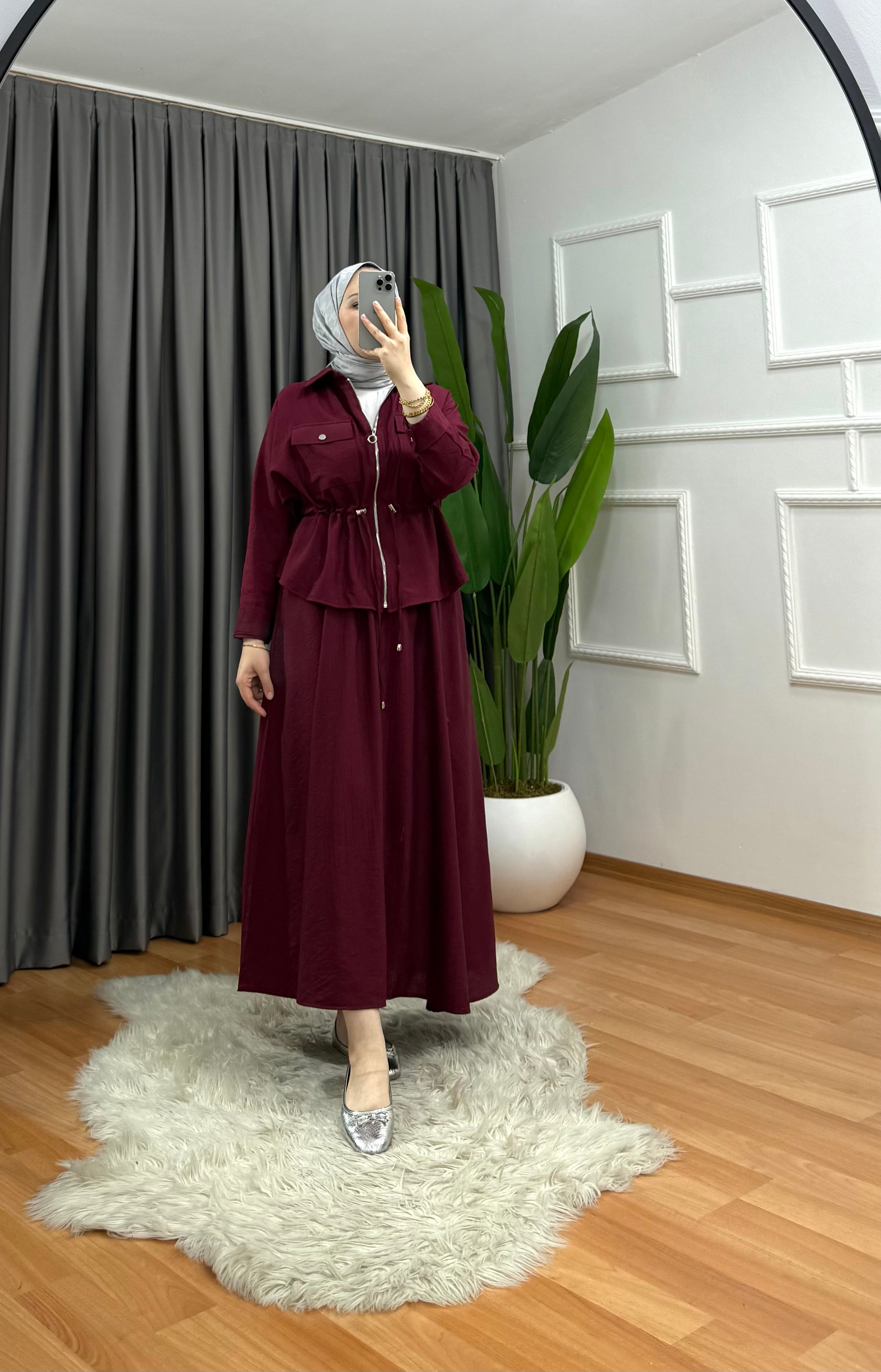 Emma Etekli Takım Bordo 6666 