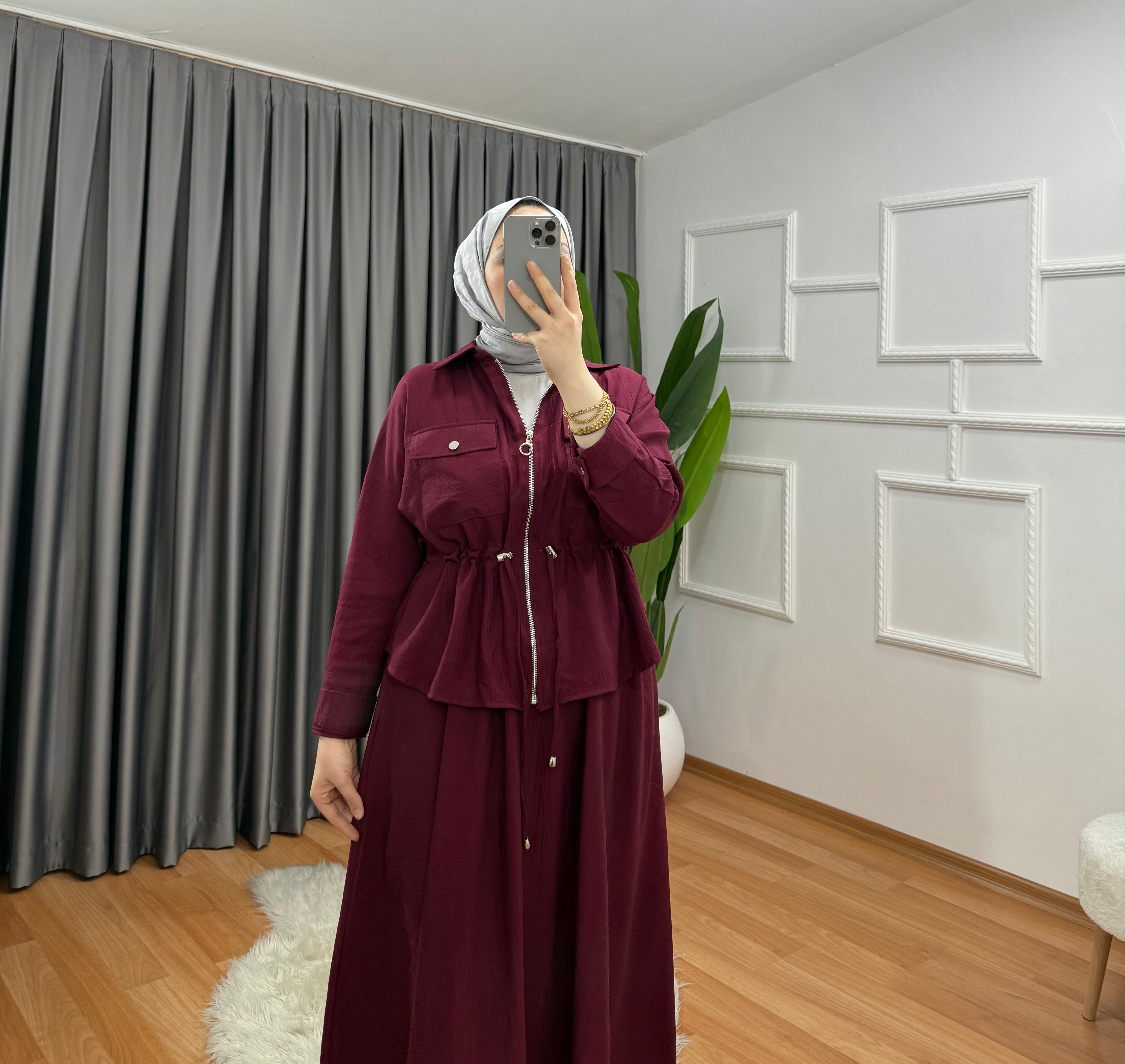 Emma Etekli Takım Bordo 6666 