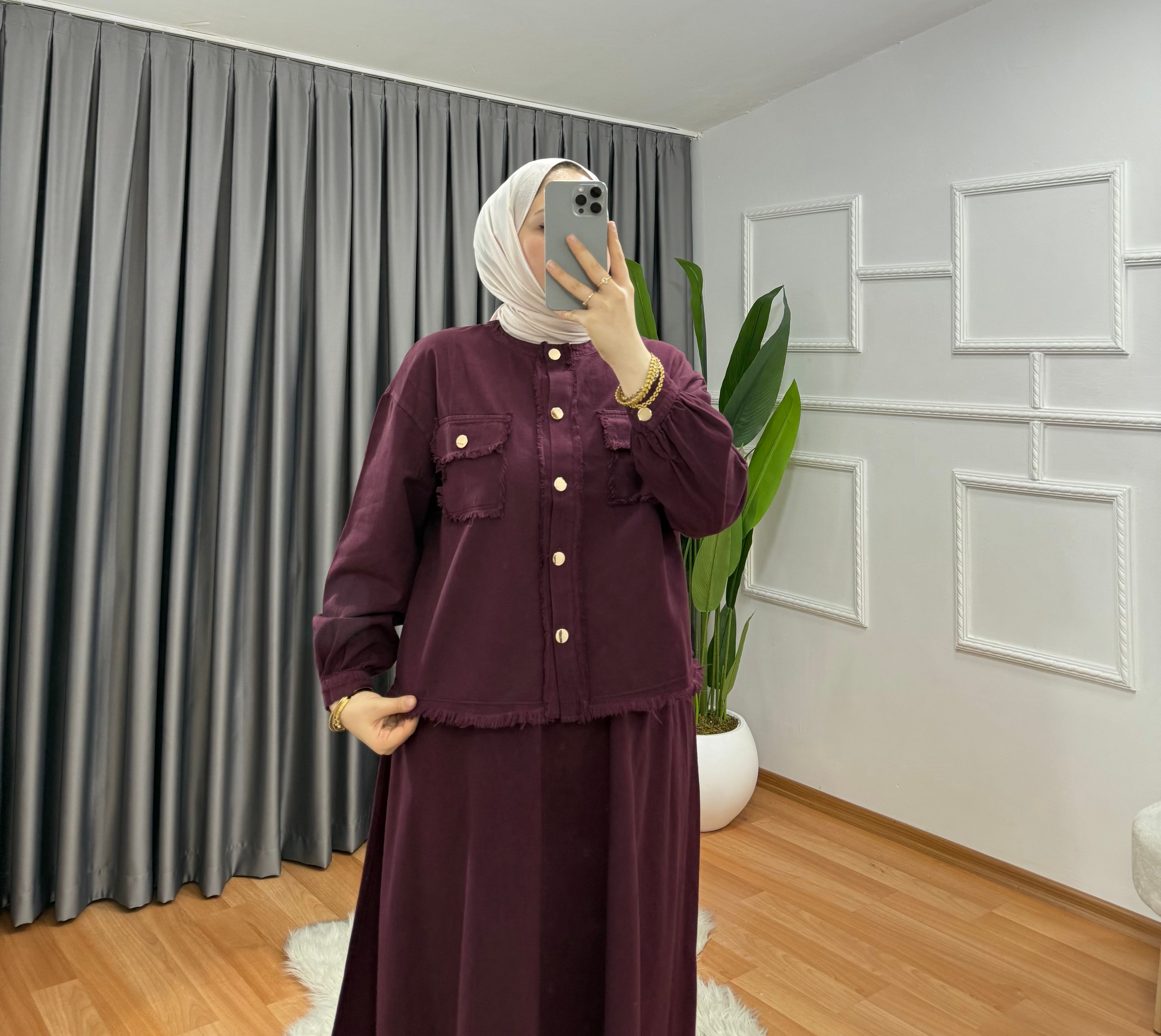 Kot Etekli Takım Bordo 8888 