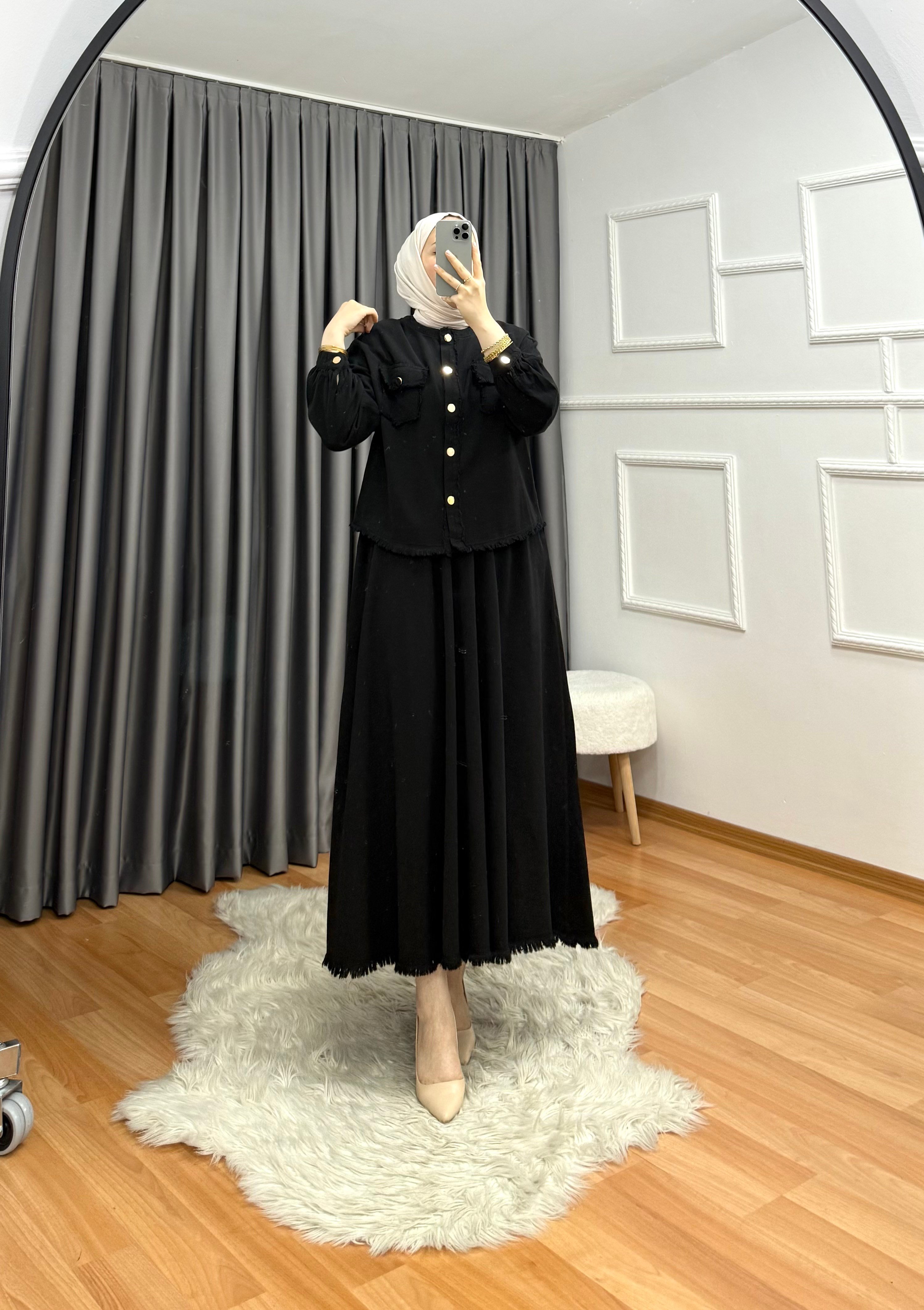 Afra Etekli Takım Siyah 0010 
