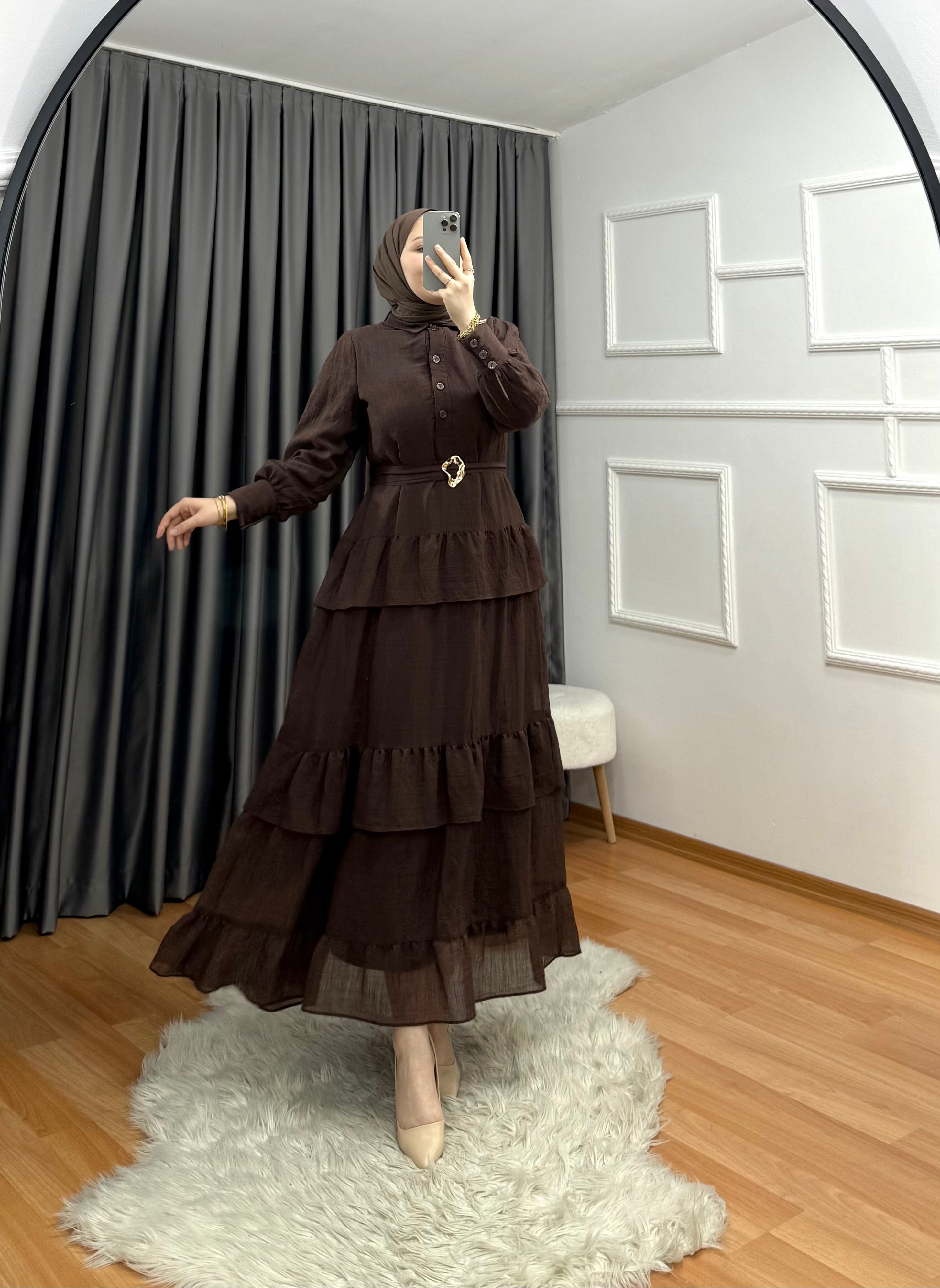 Alina Elbise Kahve 0011 