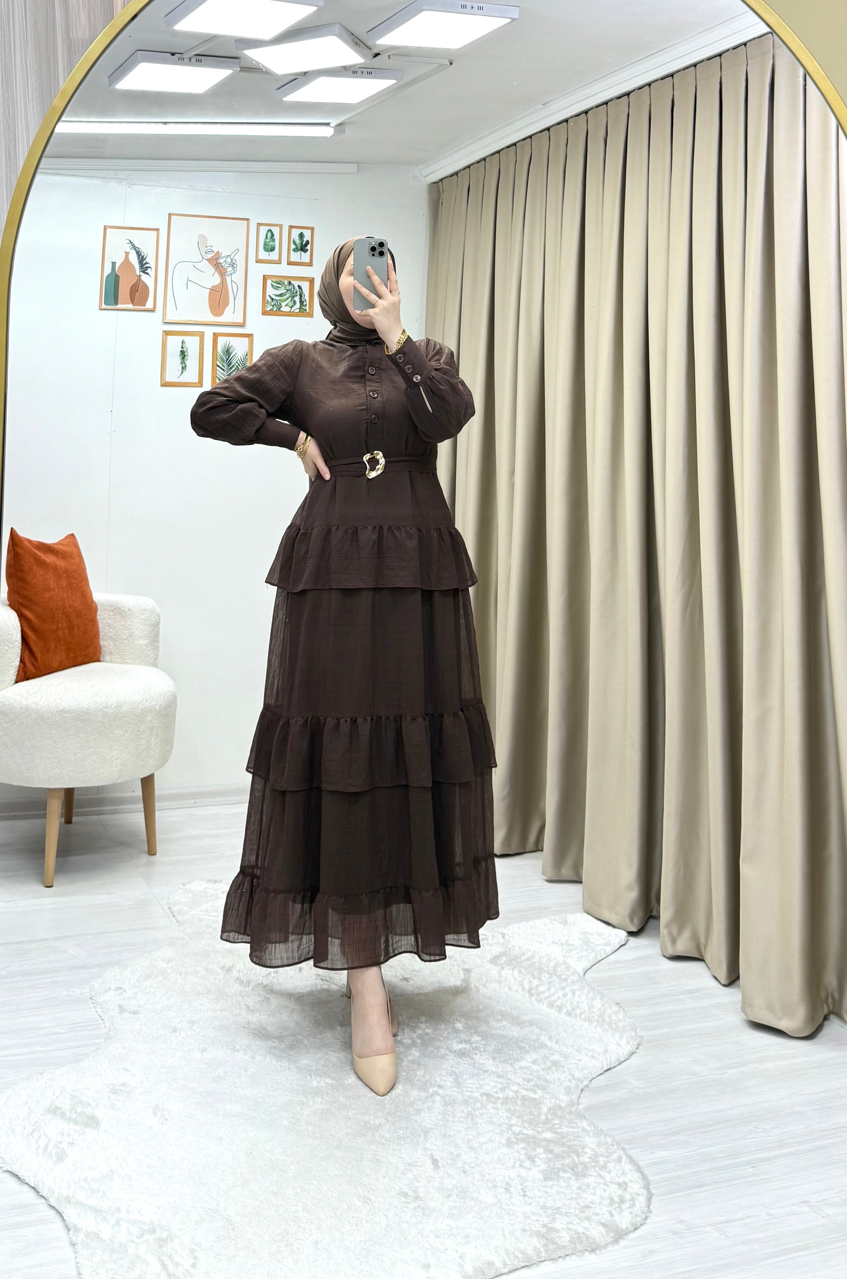 Alina Elbise Kahve 0011 