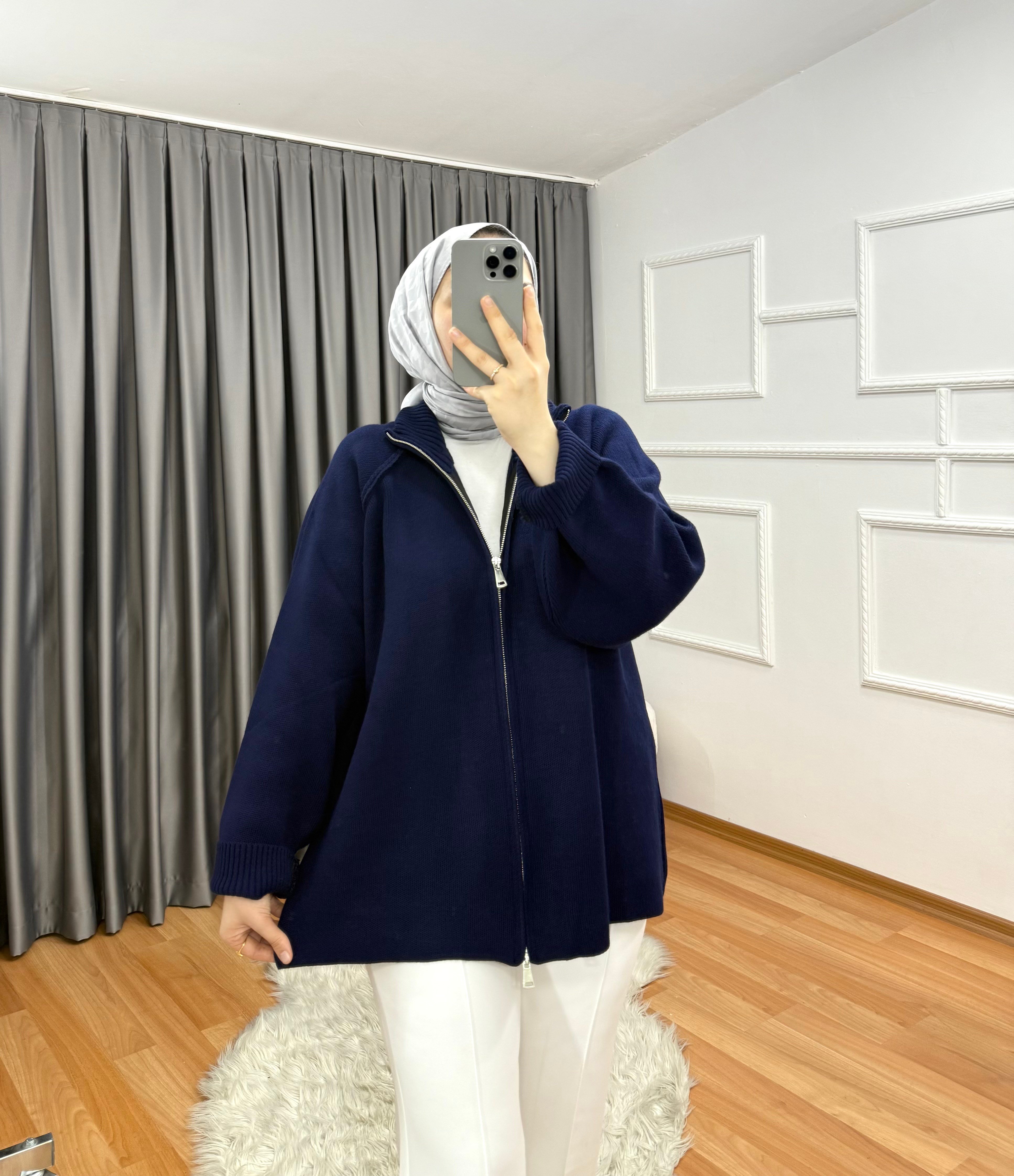 Fermuarlı Hırka  Lacivert 0015 