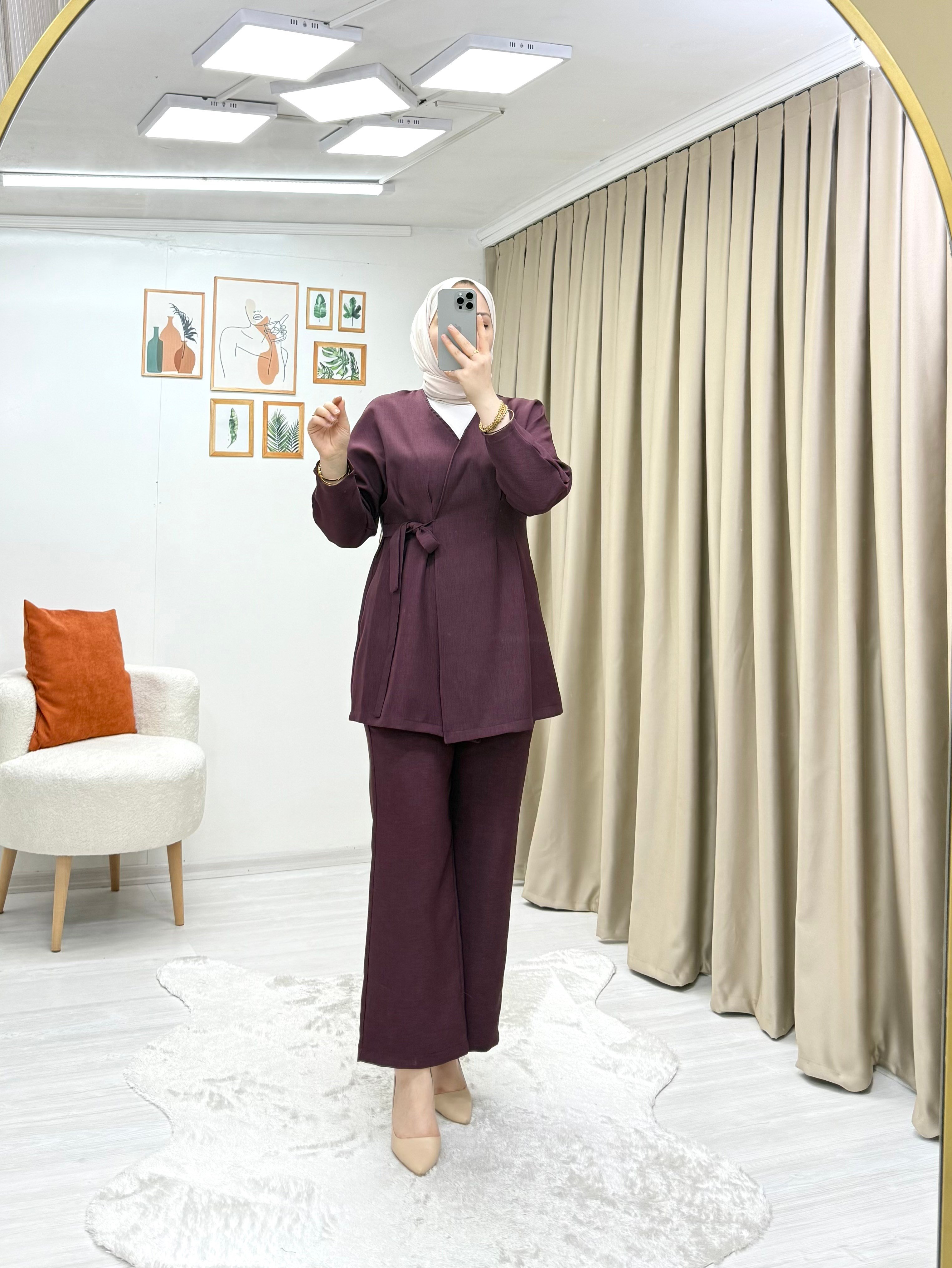 Ada Yandan Bağlamalı Takım Bordo 0016 
