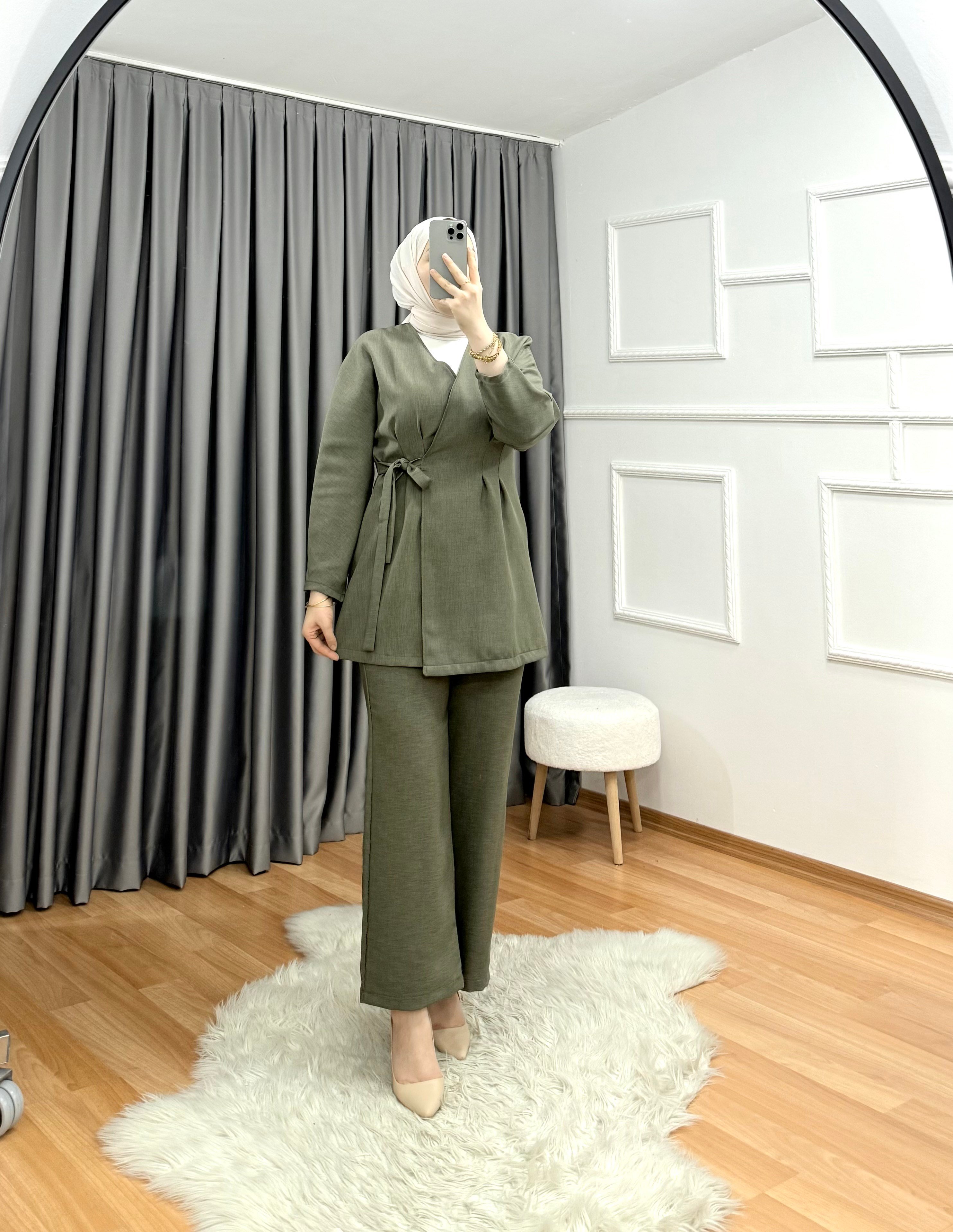 Ada Yandan Bağlamalı Takım Yeşil 0016 