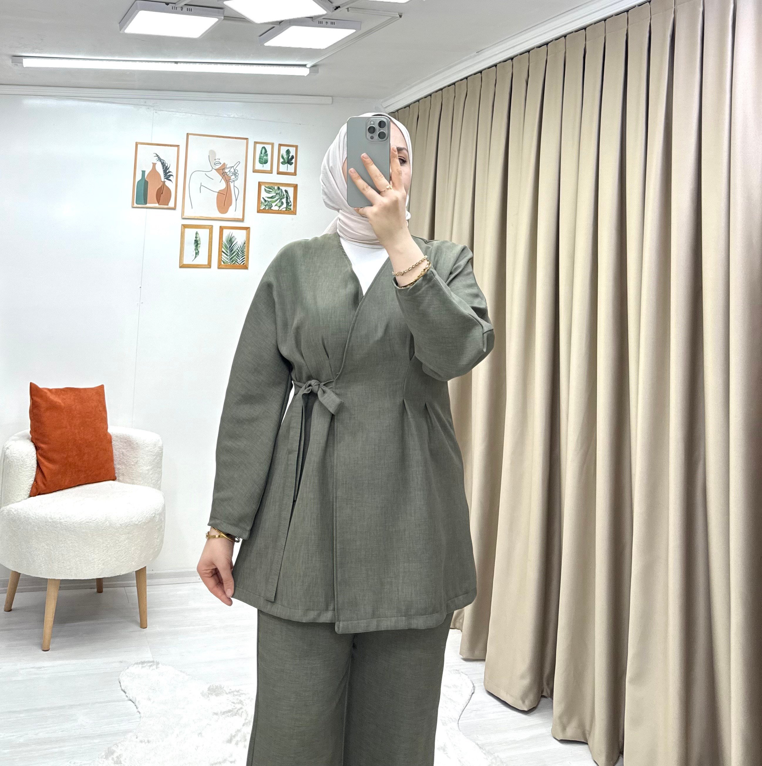 Ada Yandan Bağlamalı Takım Yeşil 0016 
