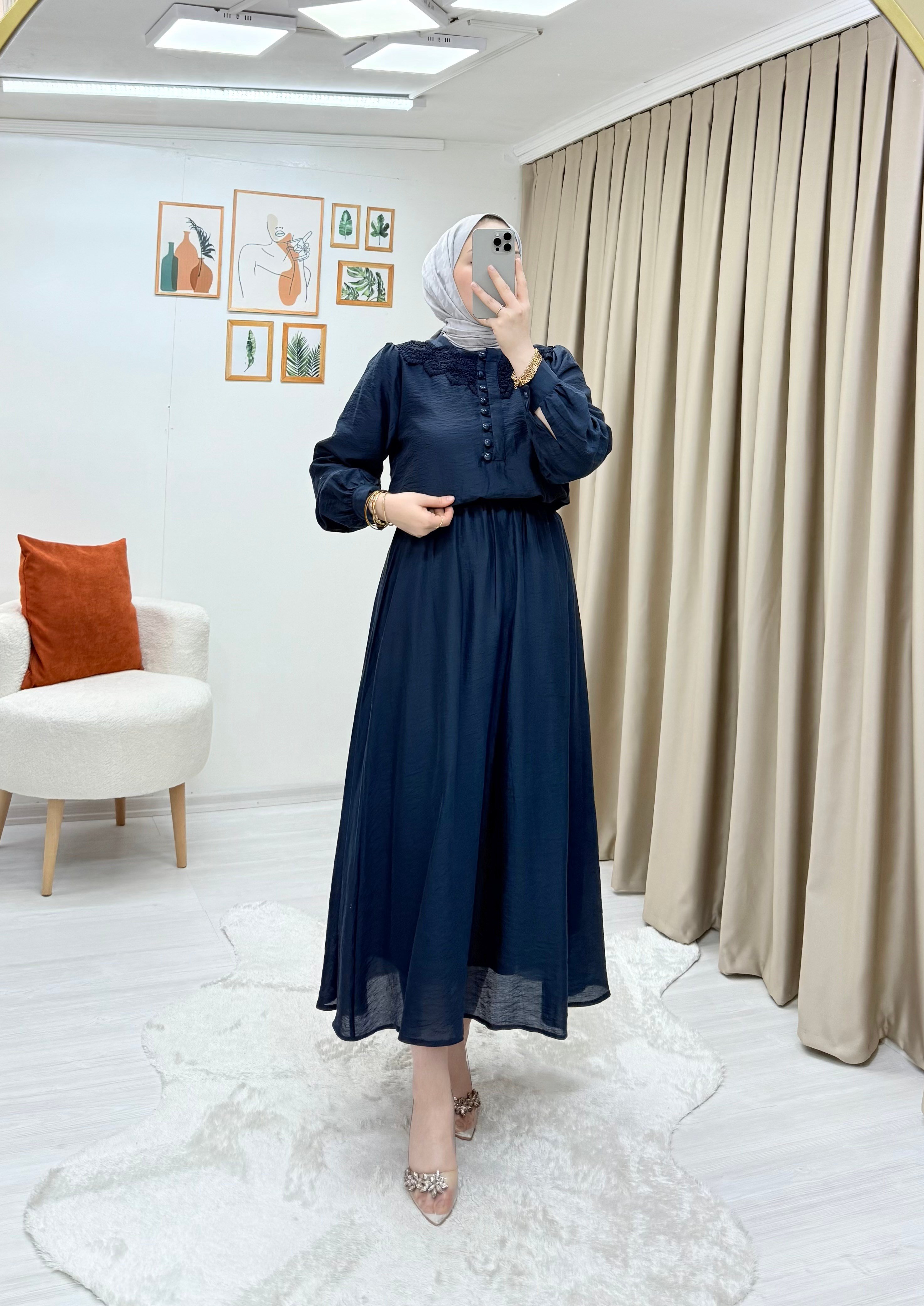 Sofia Dantel Takım Lacivert 0018 