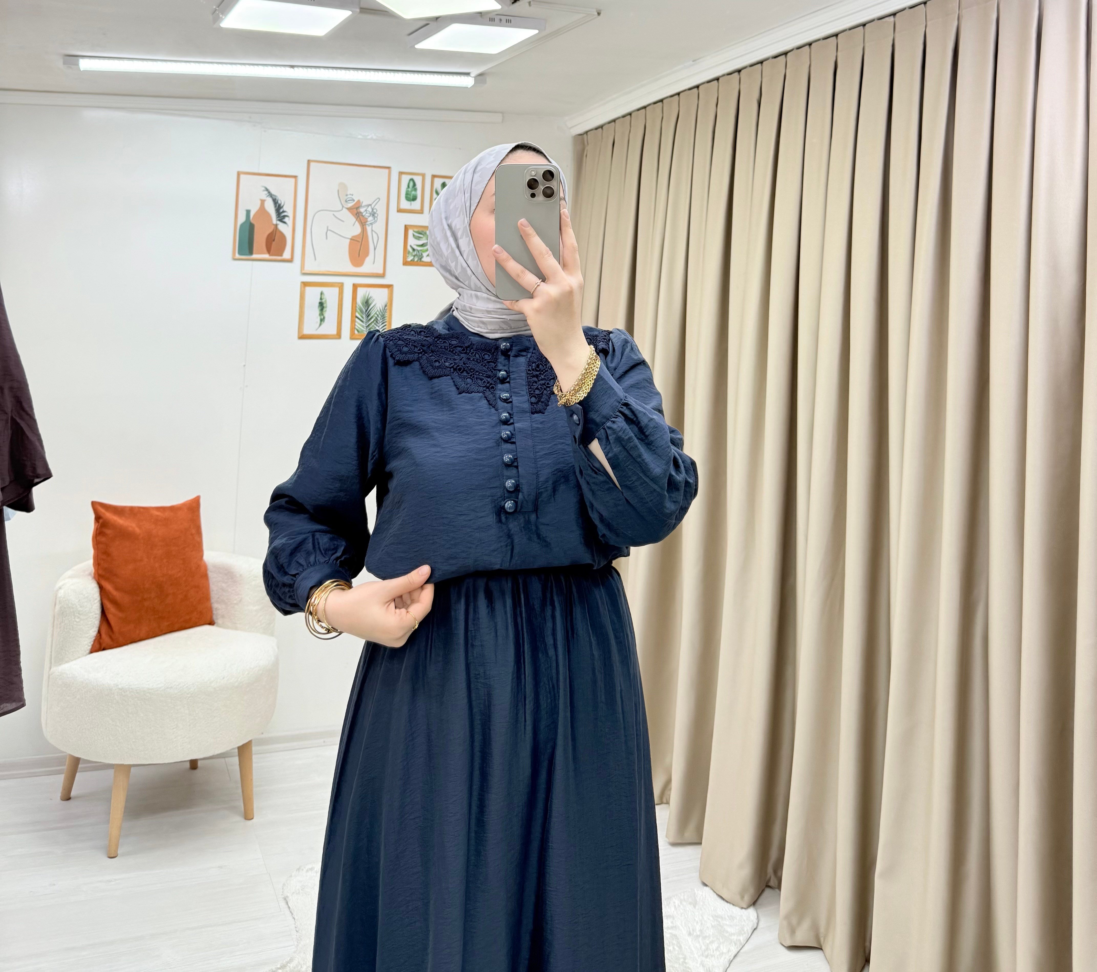 Sofia Dantel Takım Lacivert 0018 