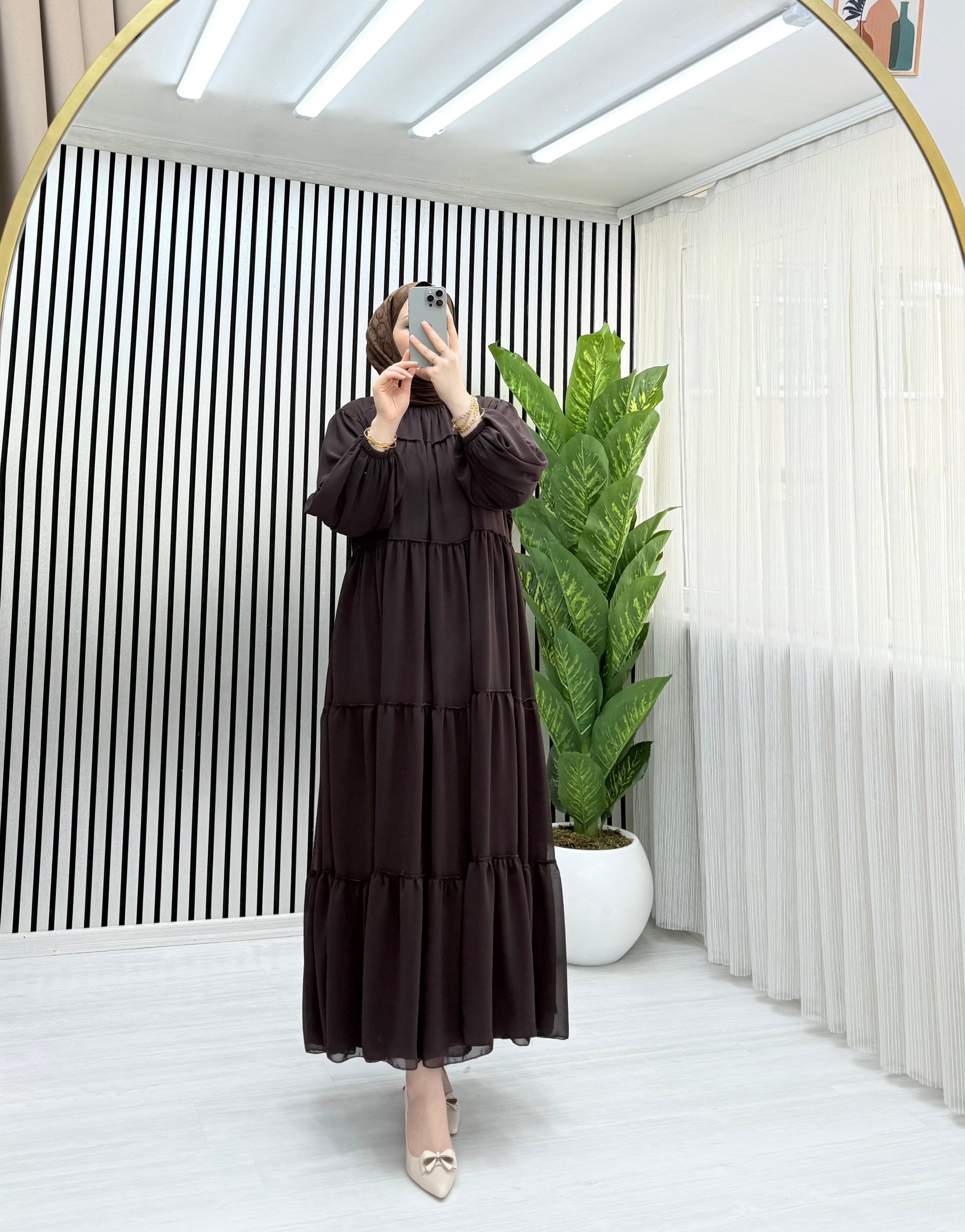SALİH KATKAT ELBİSE KAHVE 0028 