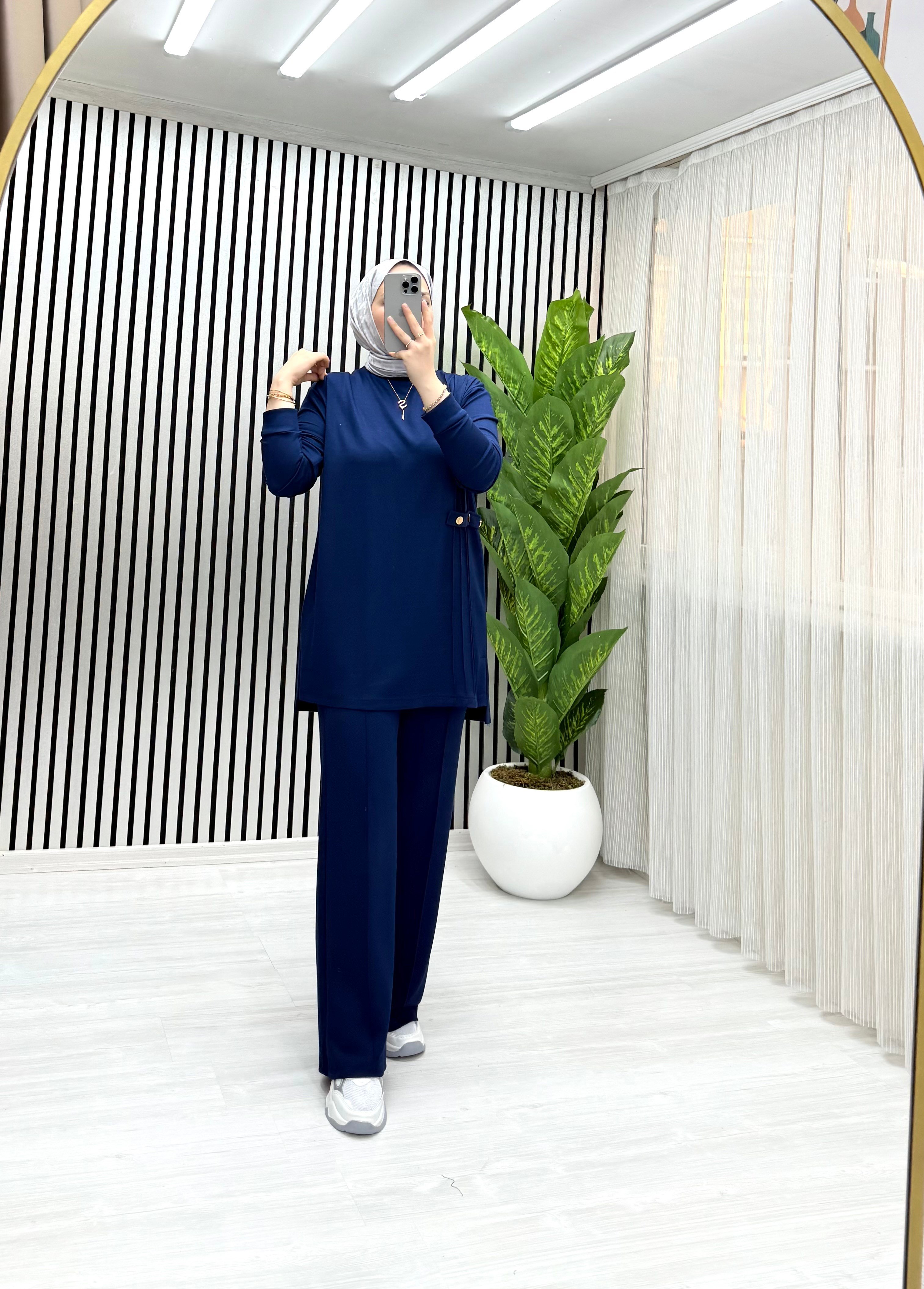 LİO YANDAN ÇITLI TAKIM LACİVERT 0030 