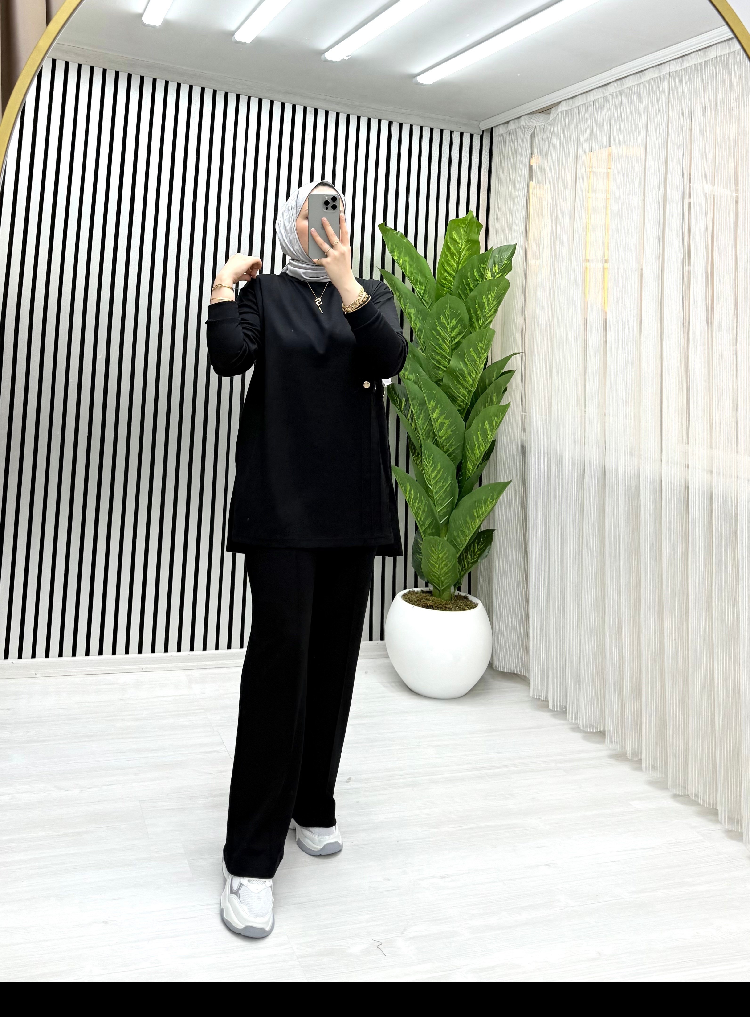 LİO YANDAN ÇITLI TAKIM SİYAH 0030 