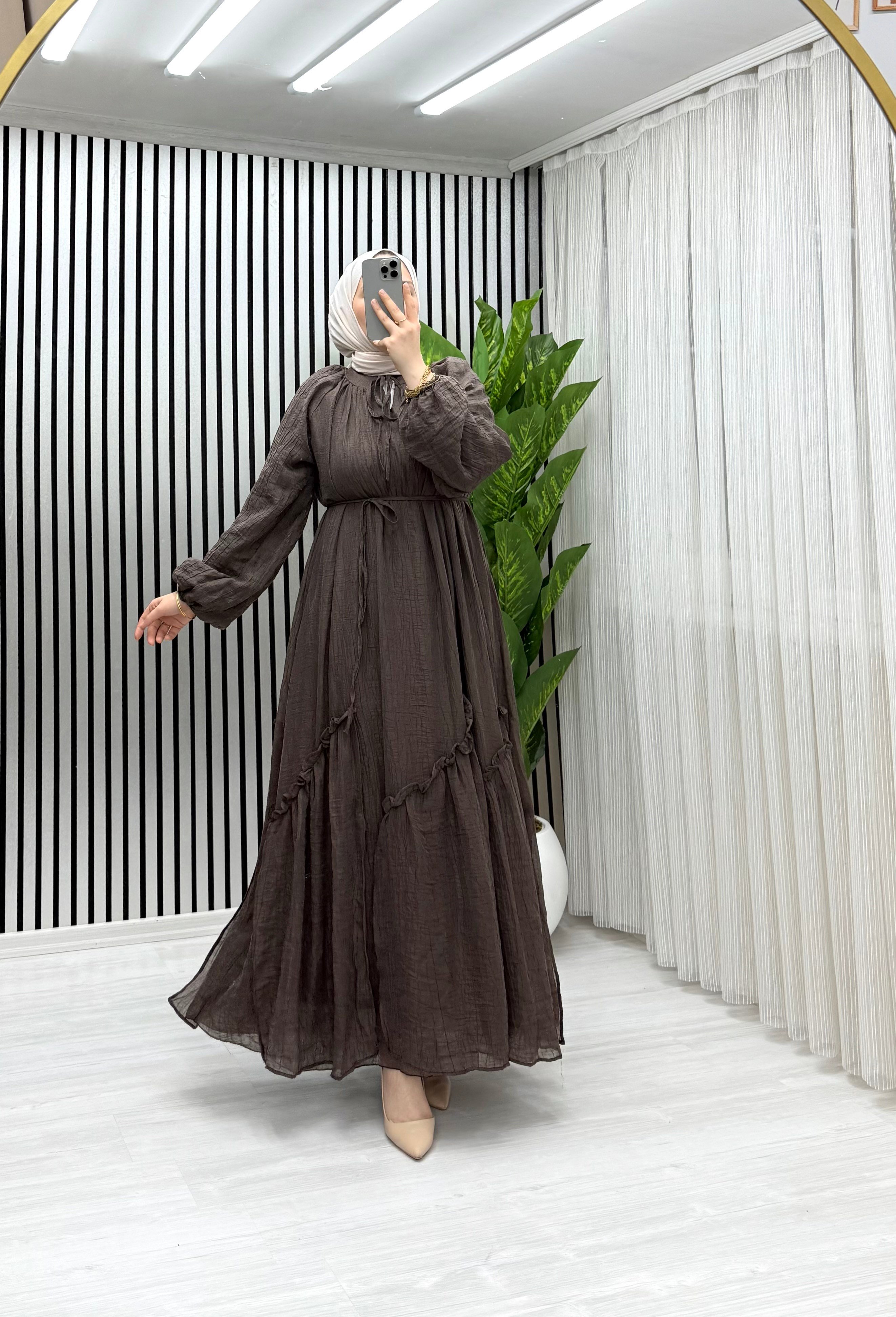 DORA ELBİSE KAHVERENGİ 0031 