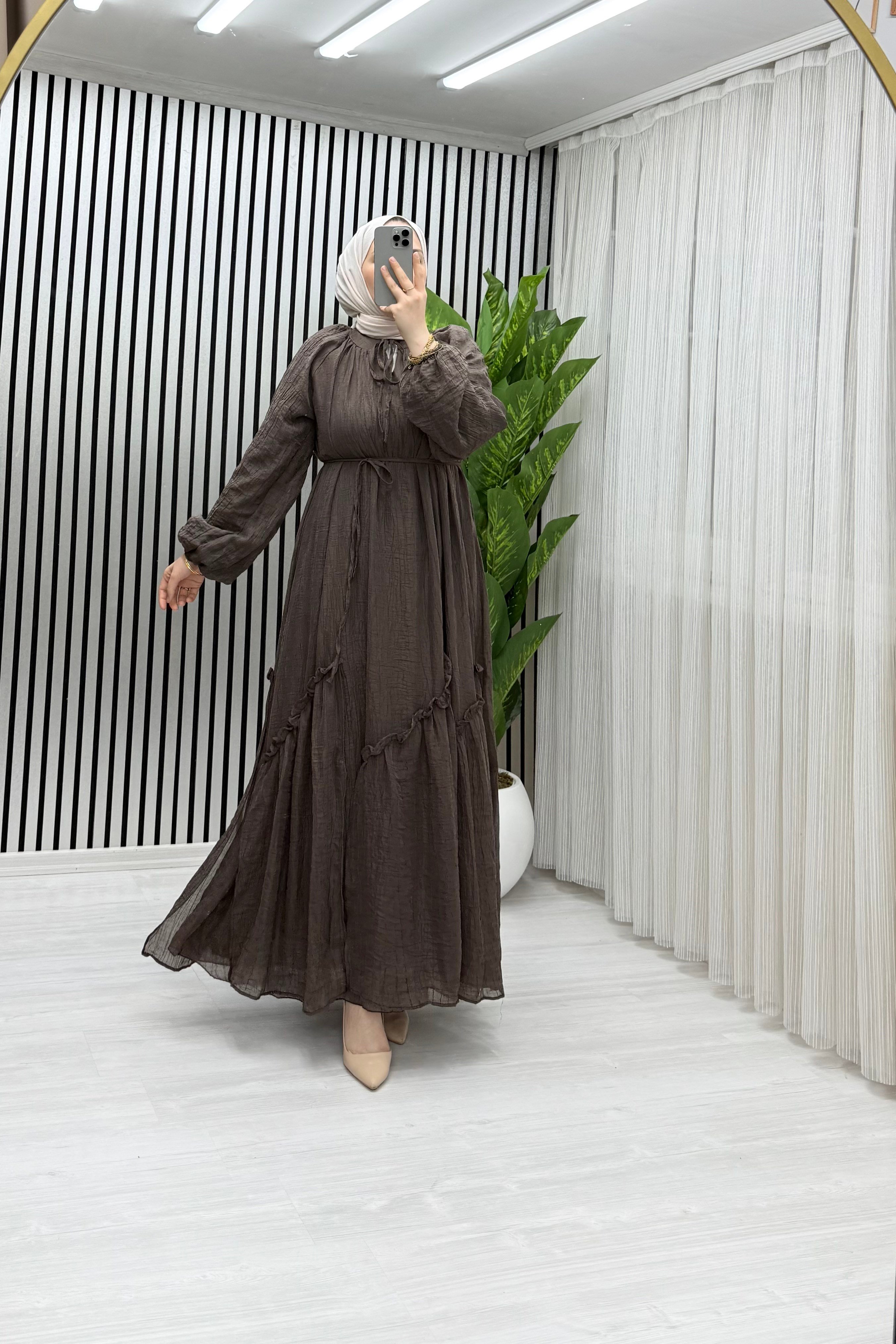 DORA ELBİSE KAHVERENGİ 0031 