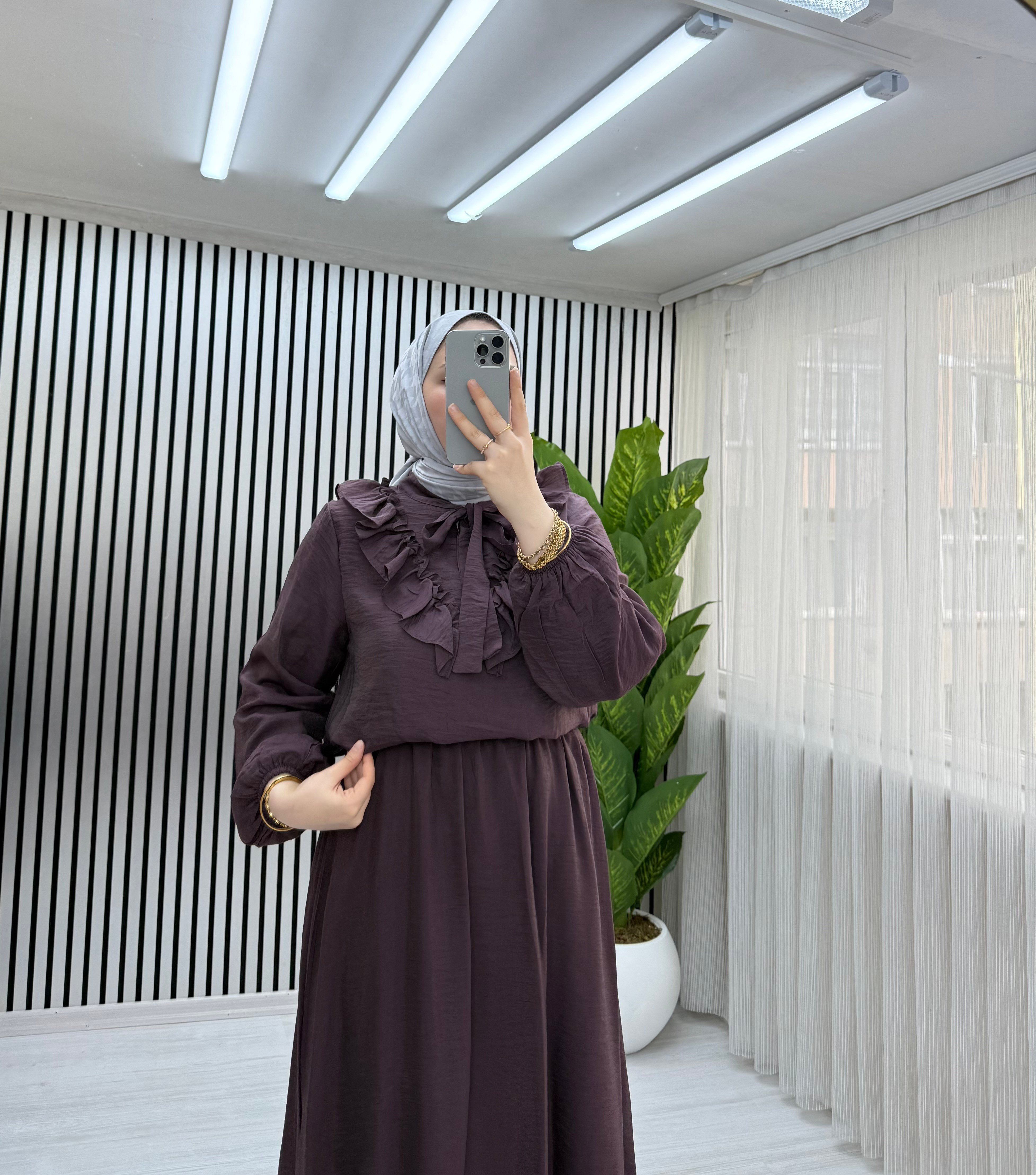 BELLA ETEKLİ TAKIM BORDO 0034 