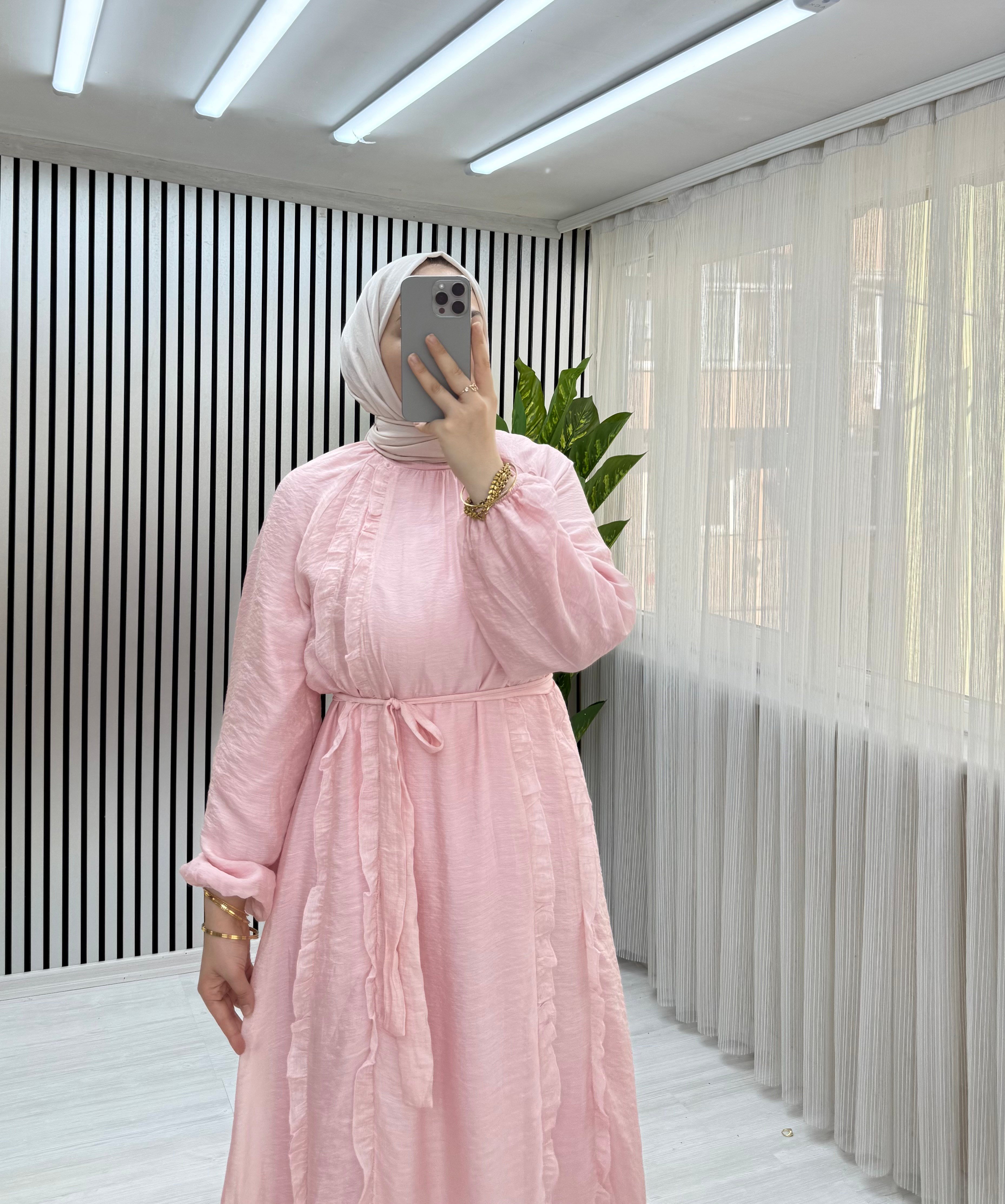 Güneş Elbise Pembe 49 