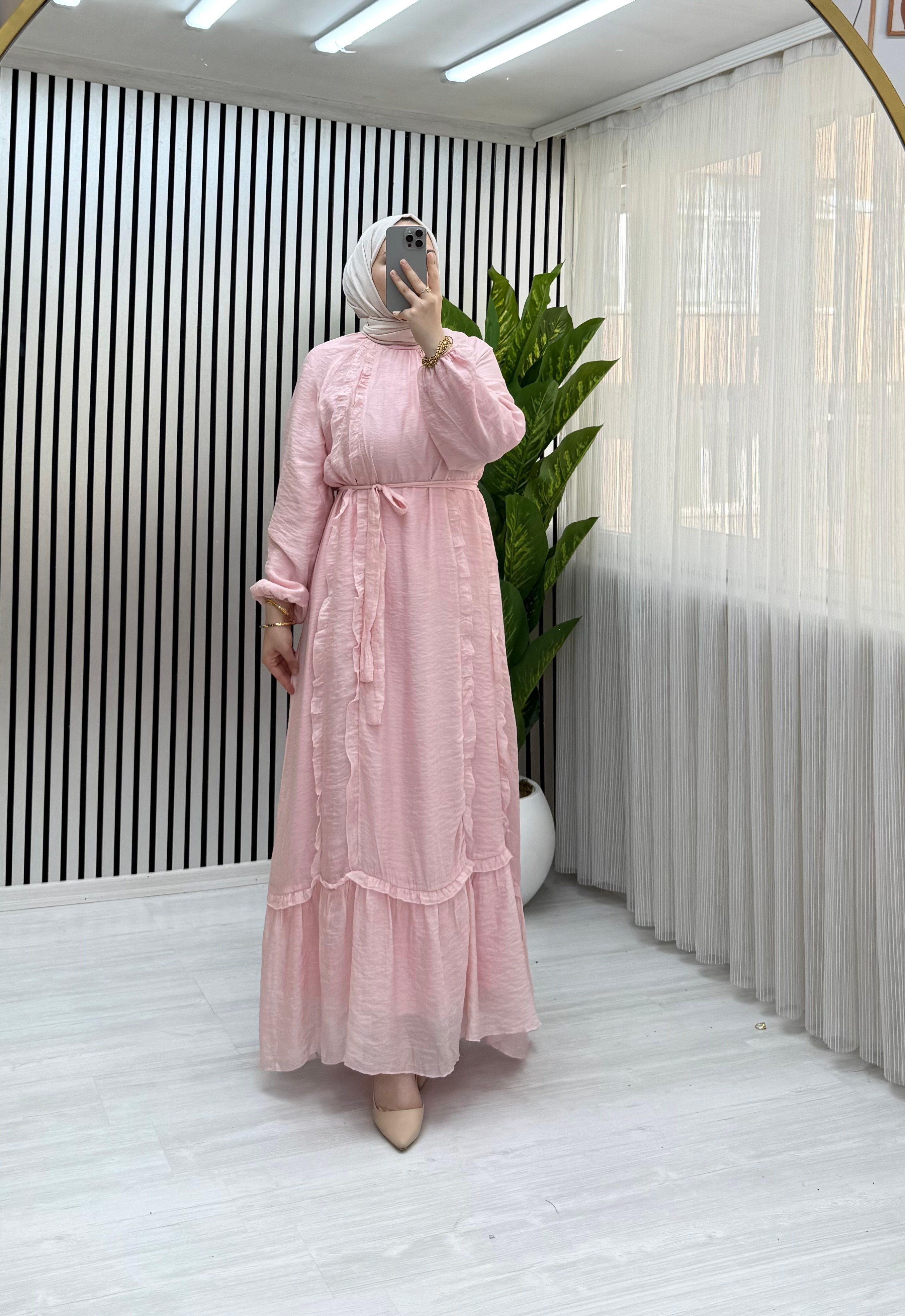 Güneş Elbise Pembe 49 
