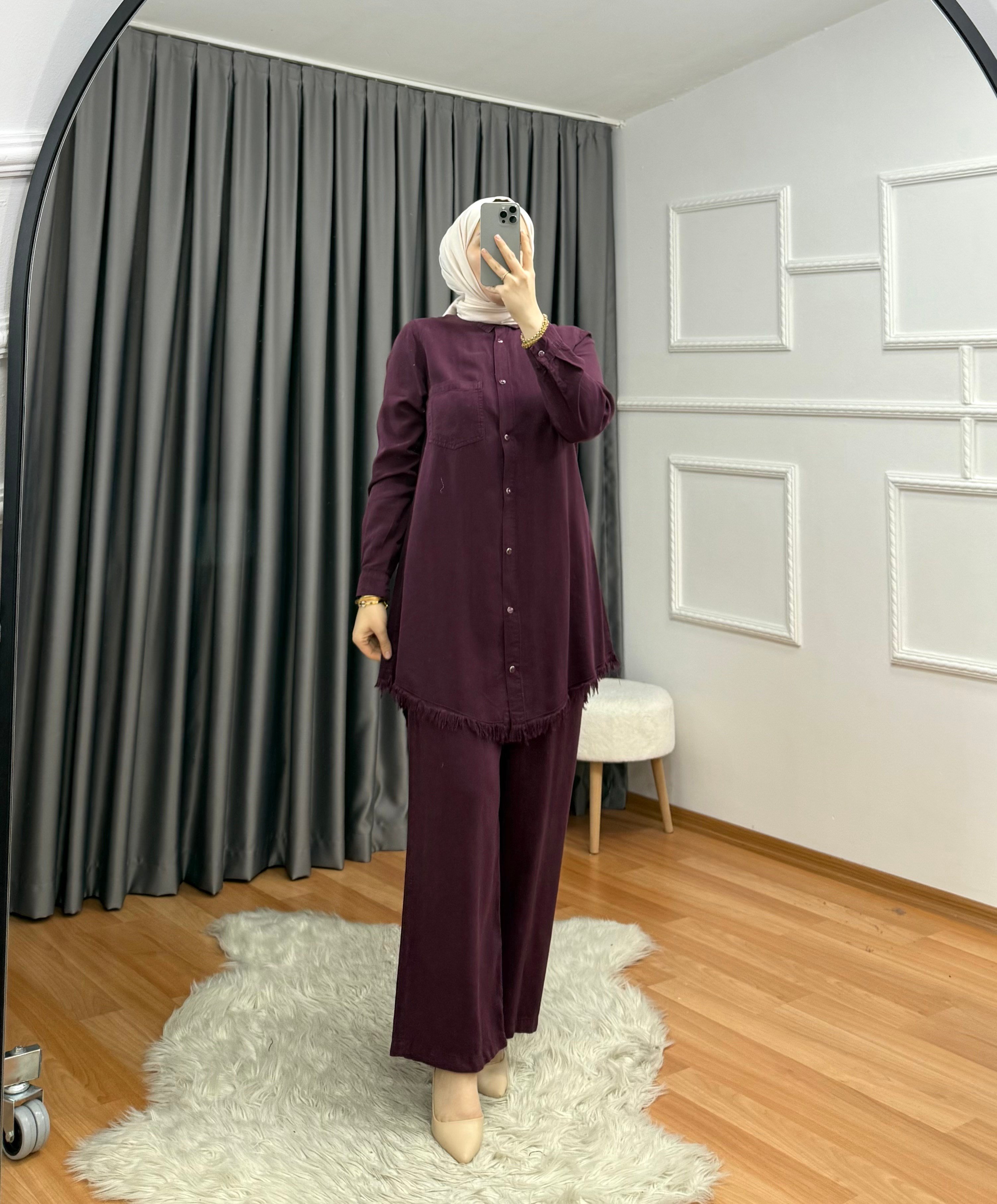 Püskül Takım Bordo 67 