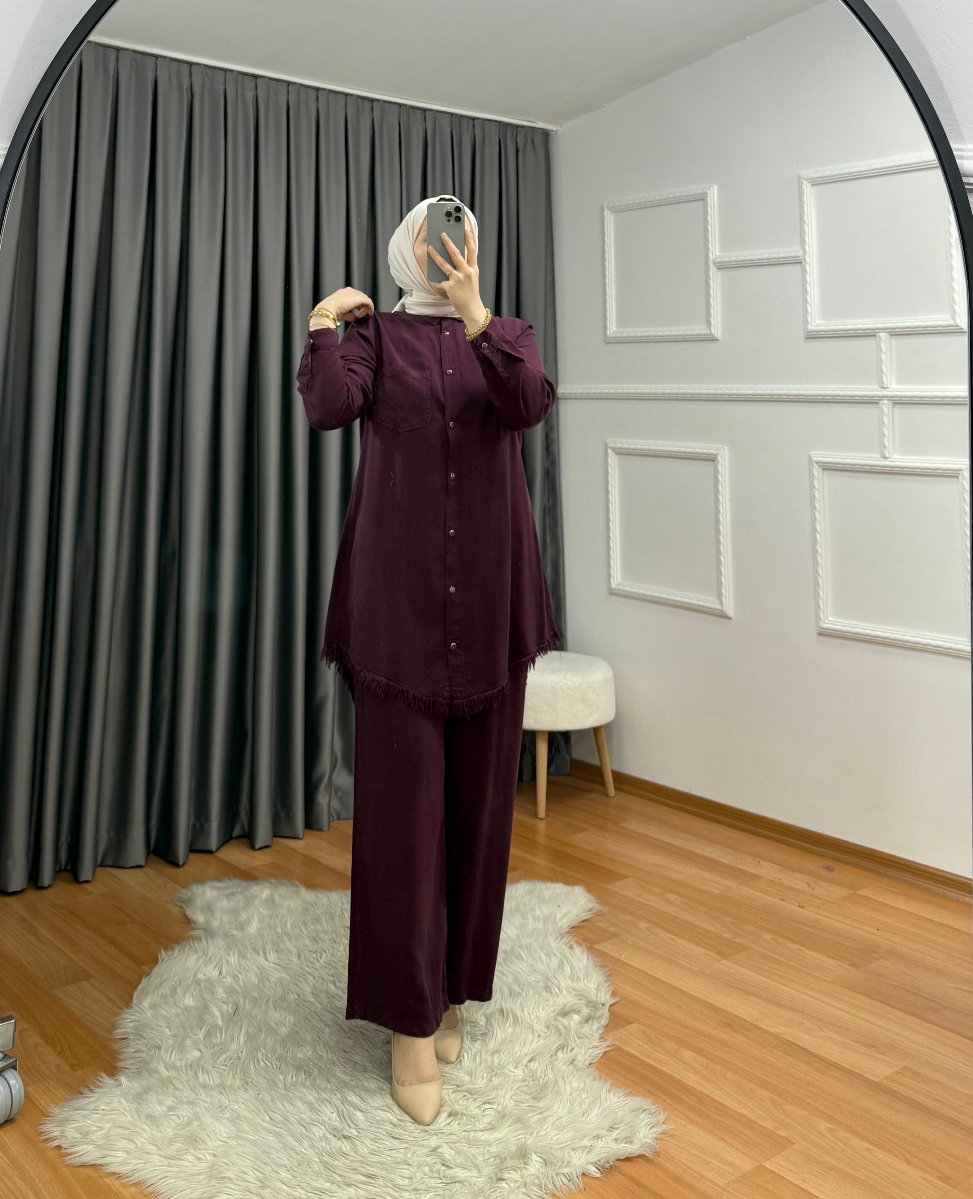 Püskül Takım Bordo 67 
