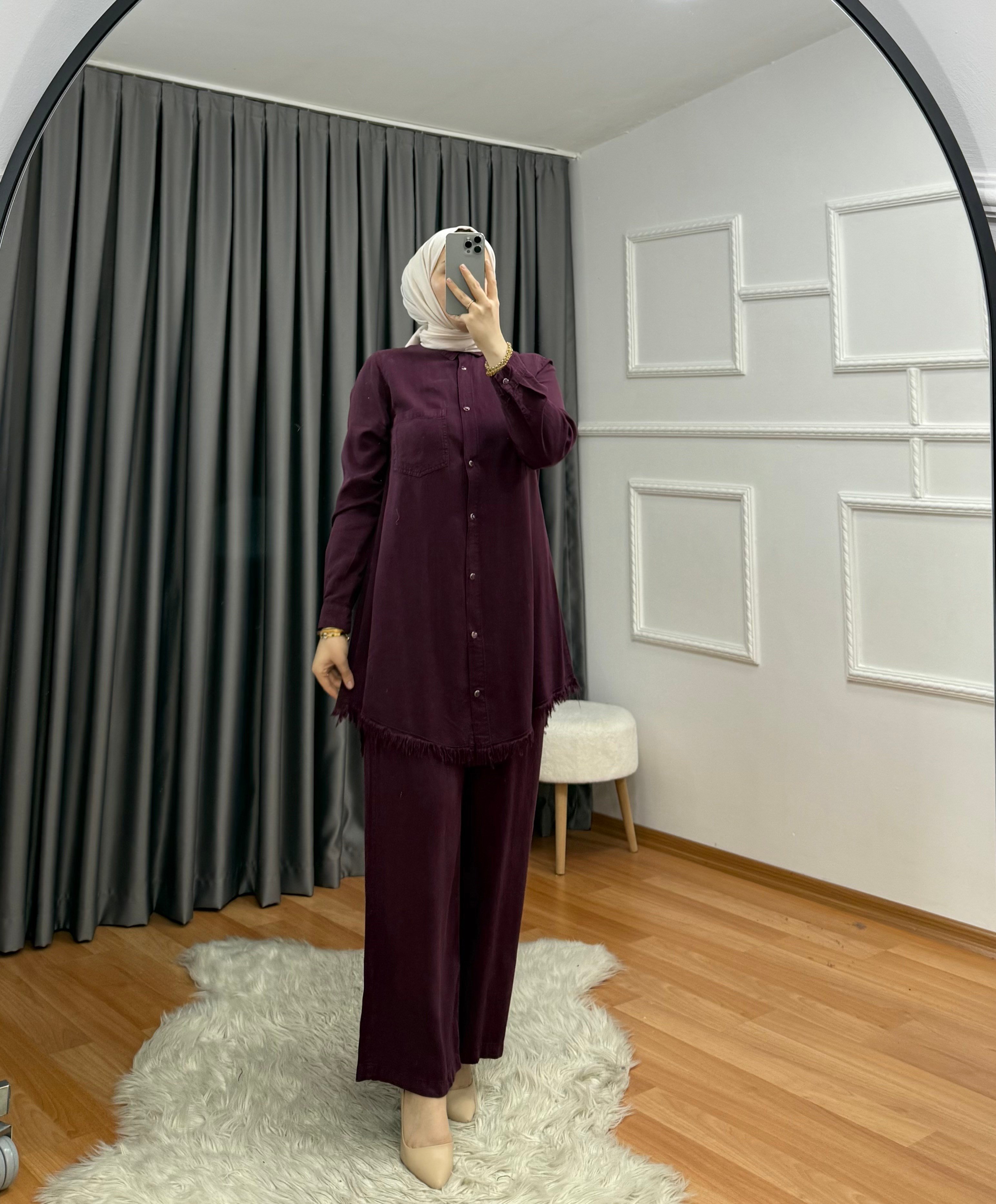 Püskül Takım Bordo 67 