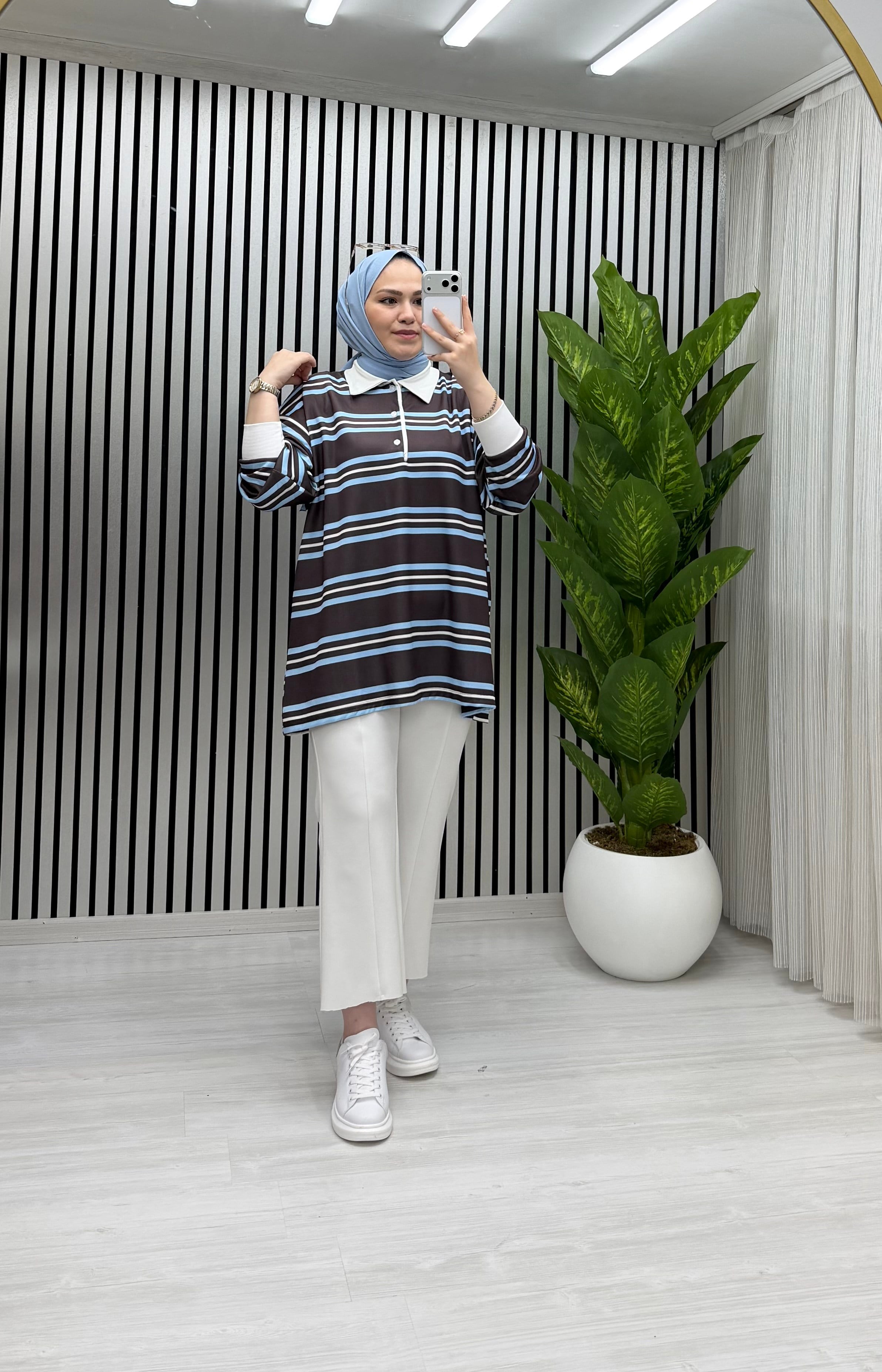 Yuna Sweat Siyah Mavi Geçişli 79 