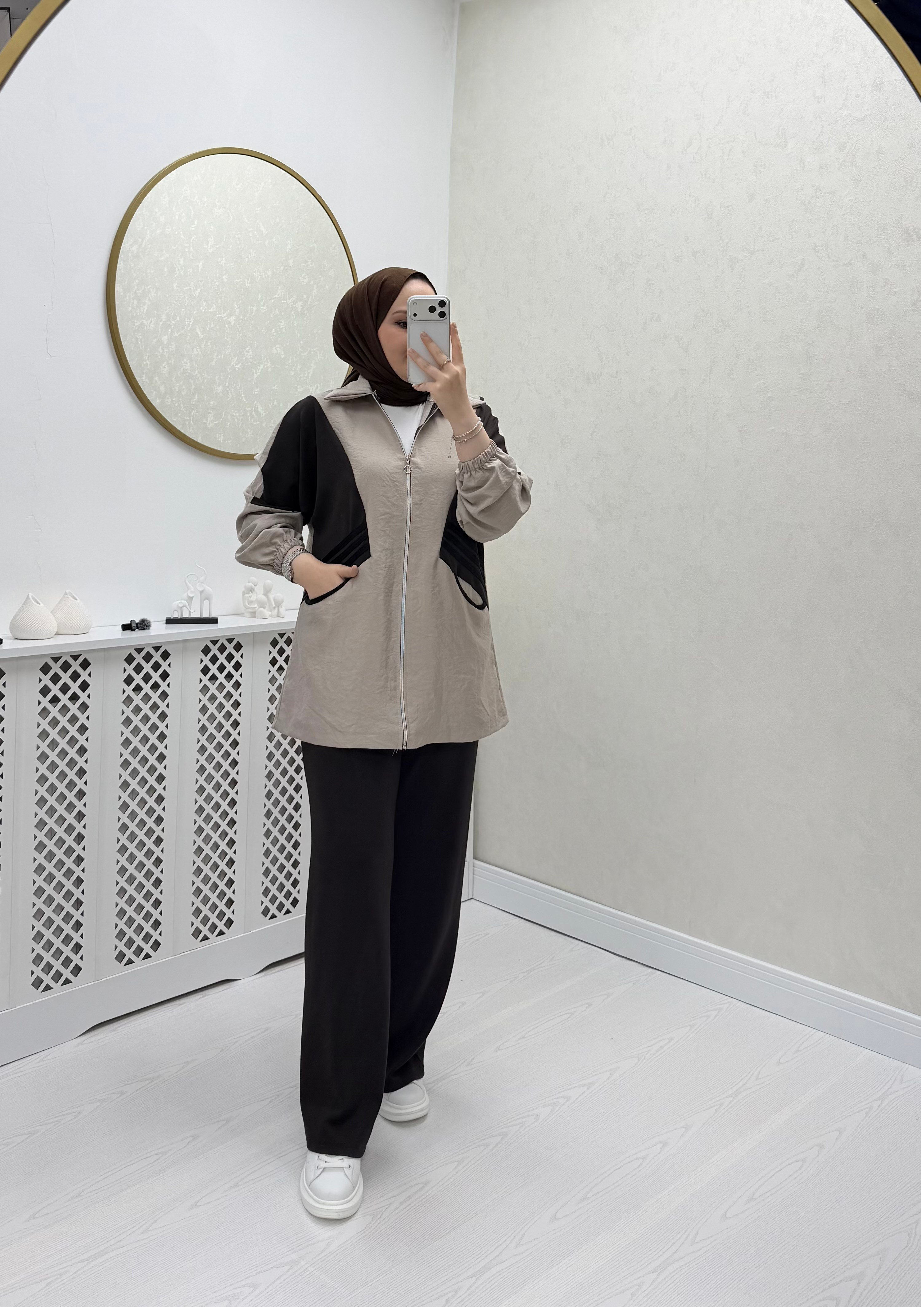 Ayşim Takım Bej Kahve 80 