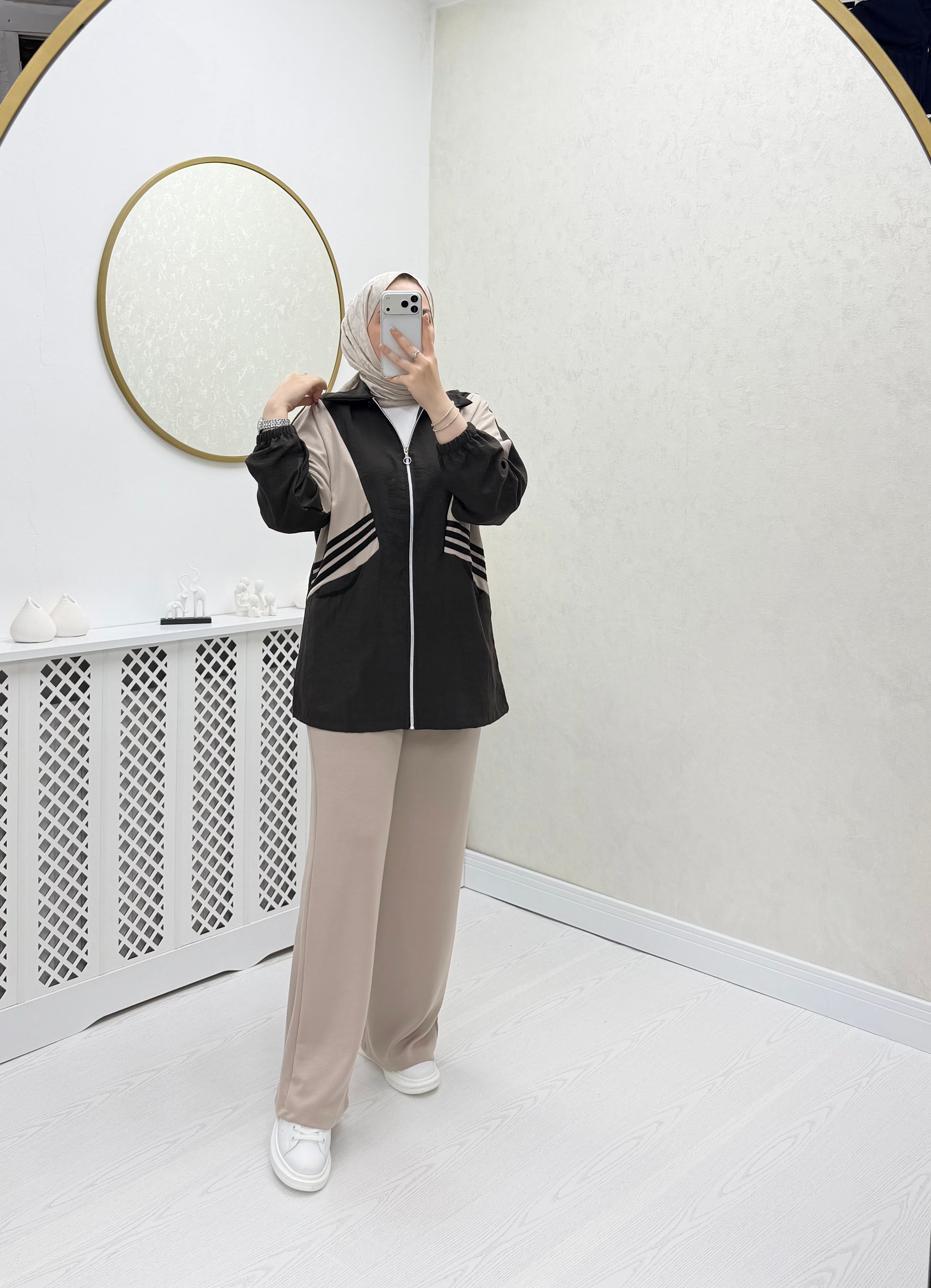 Ayşim Takım Kahve Bej 80 