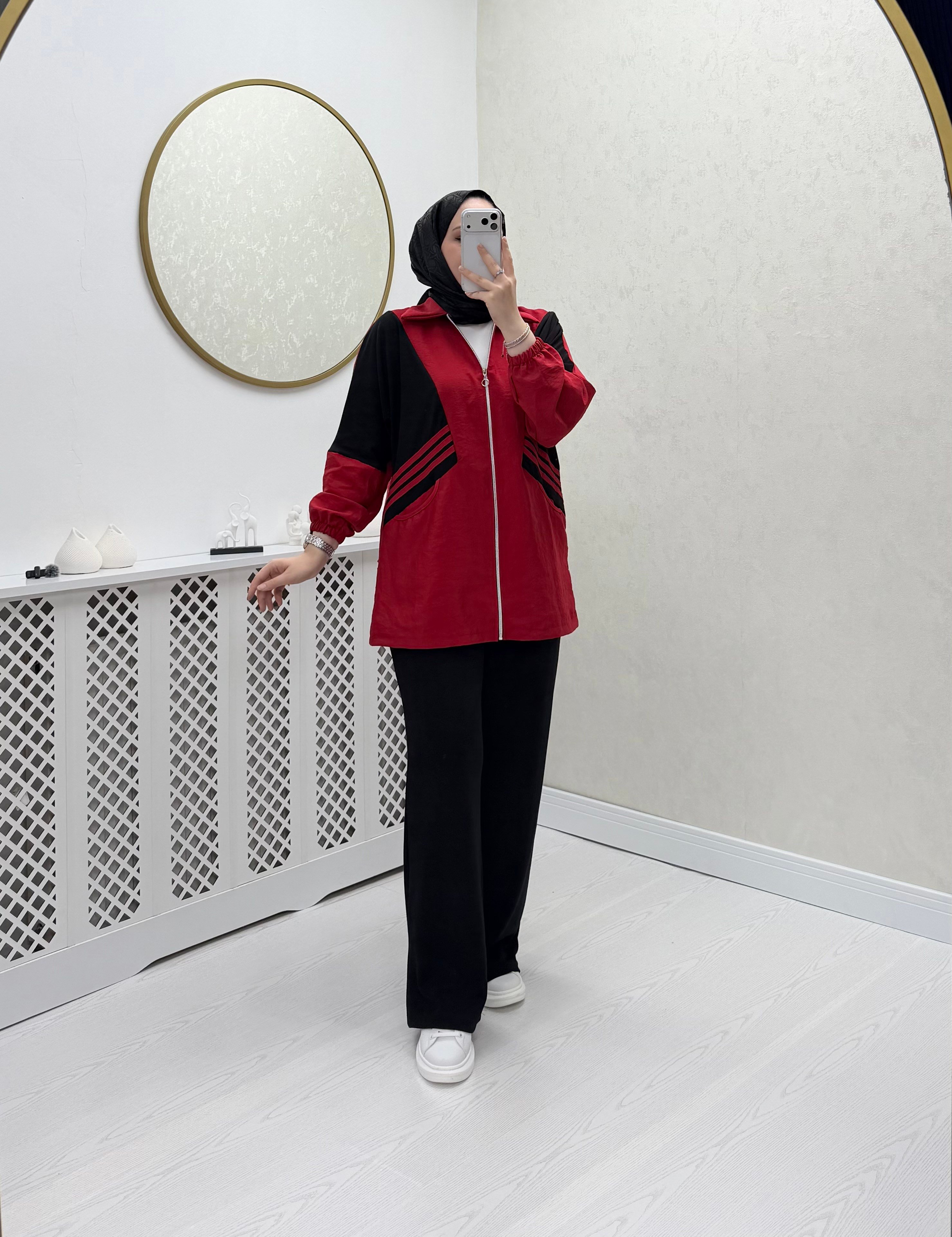 Ayşim Takım Kırmızı Siyah 80 