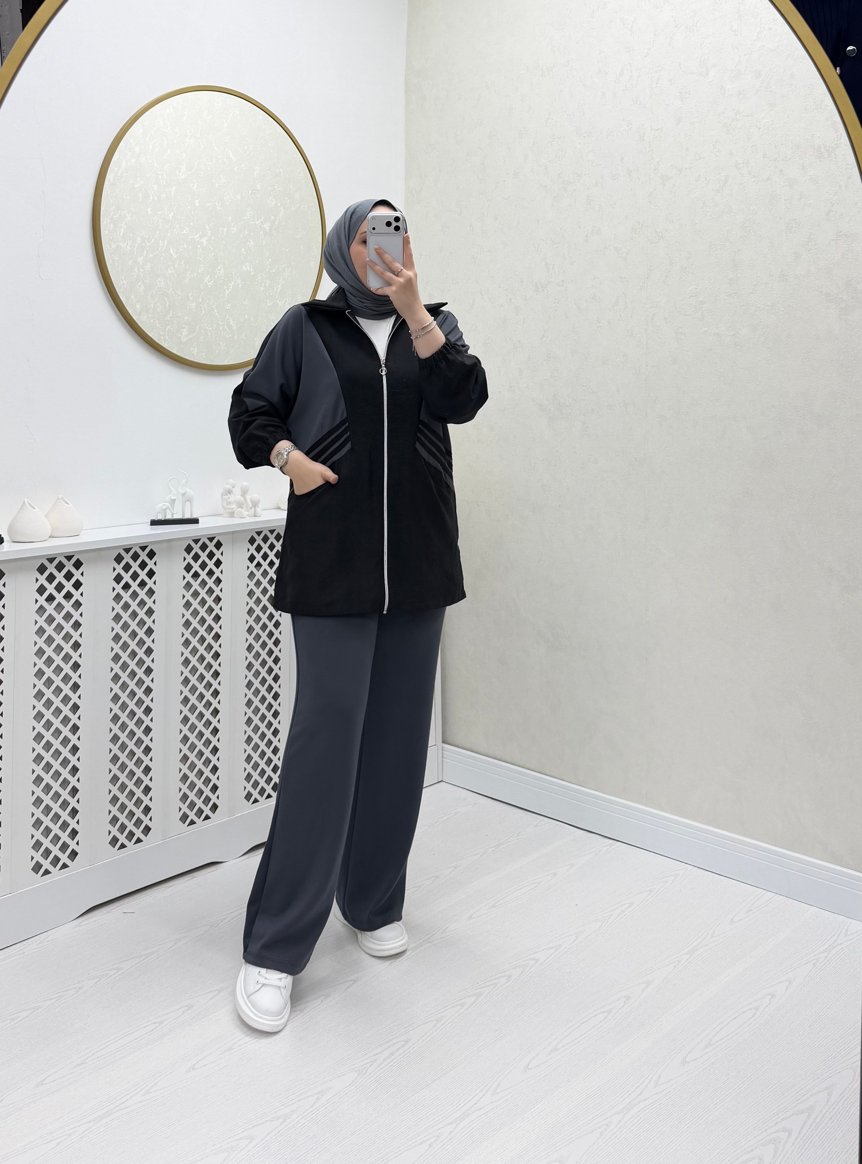 Ayşim Takım Siyah Antrasit 80 